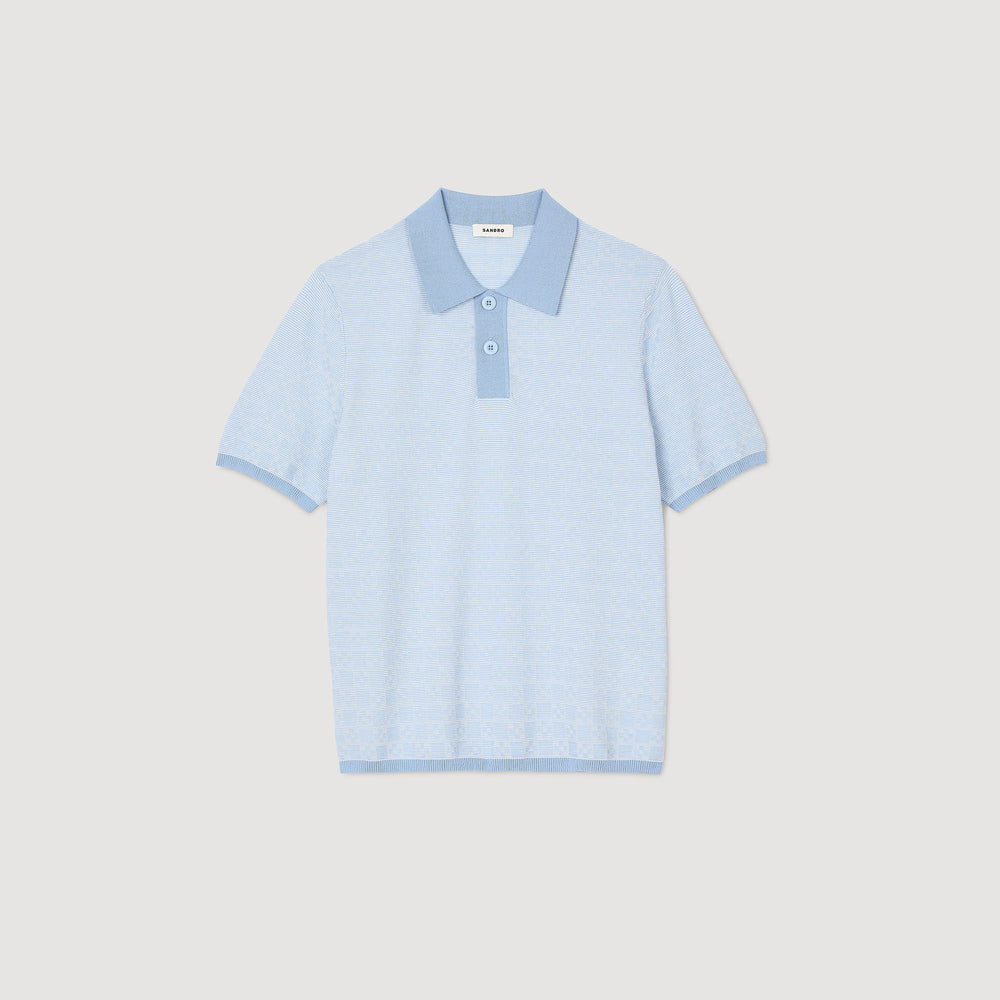 Sandro / Square Cross polo shirt Blue Sky