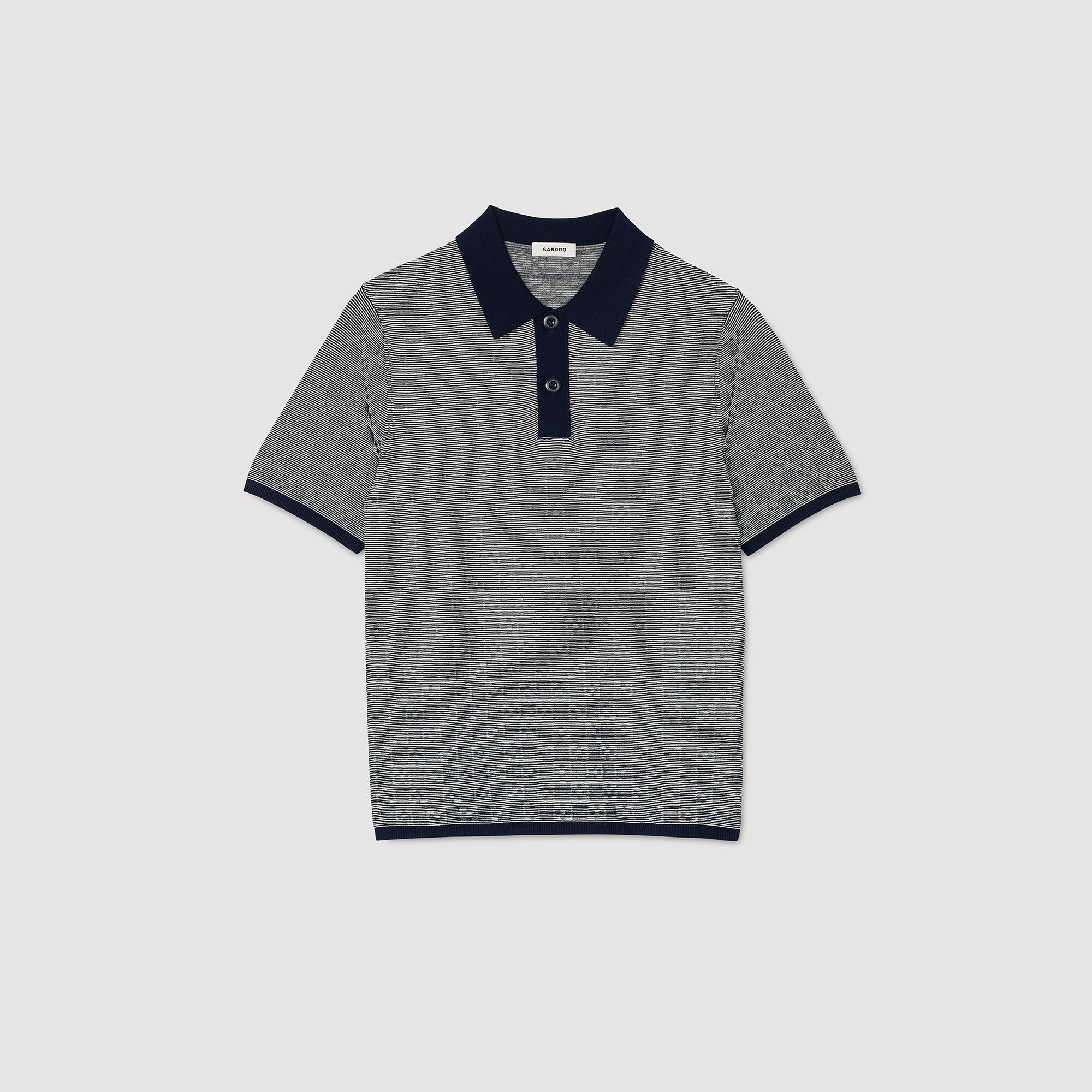 Sandro / Square Cross polo shirt Navy Blue