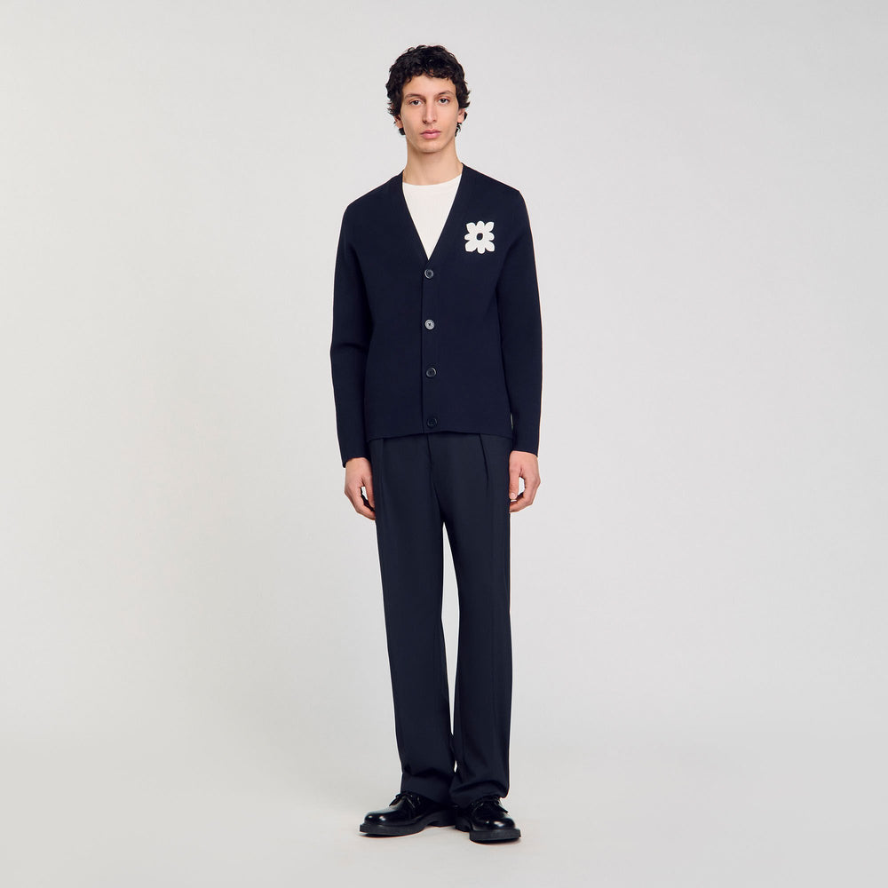 Sandro / Cardigan with flower detail Navy Blue