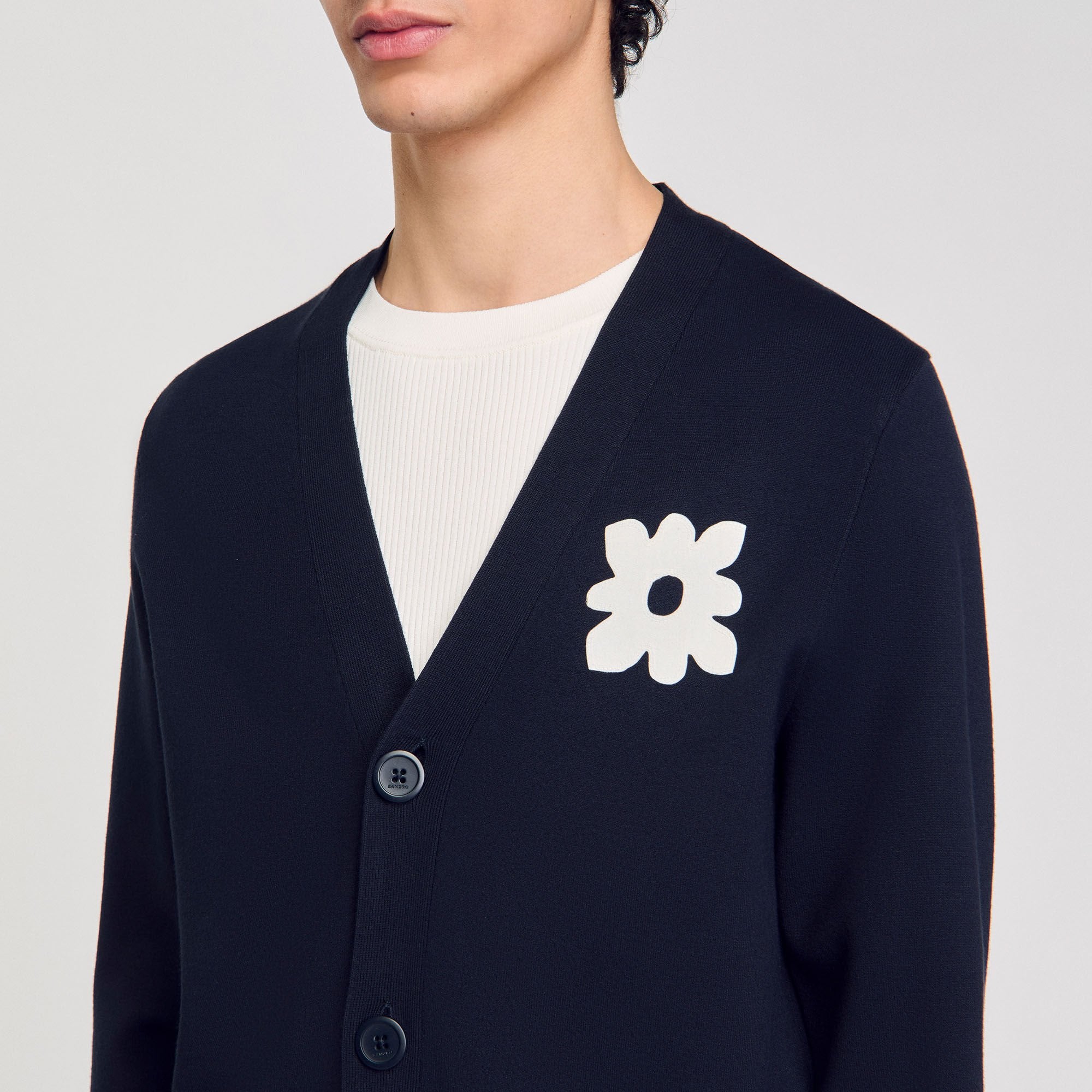 Sandro / Cardigan with flower detail Navy Blue