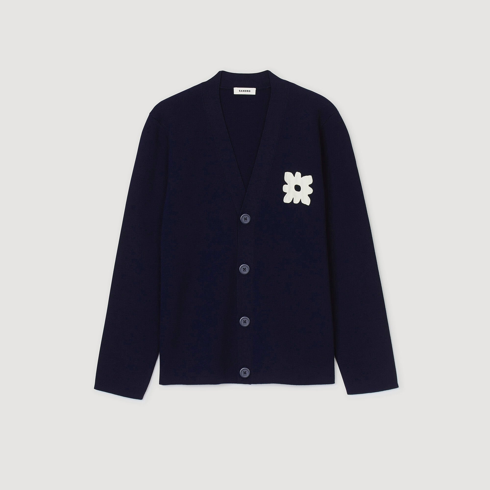 Sandro / Cardigan with flower detail Navy Blue