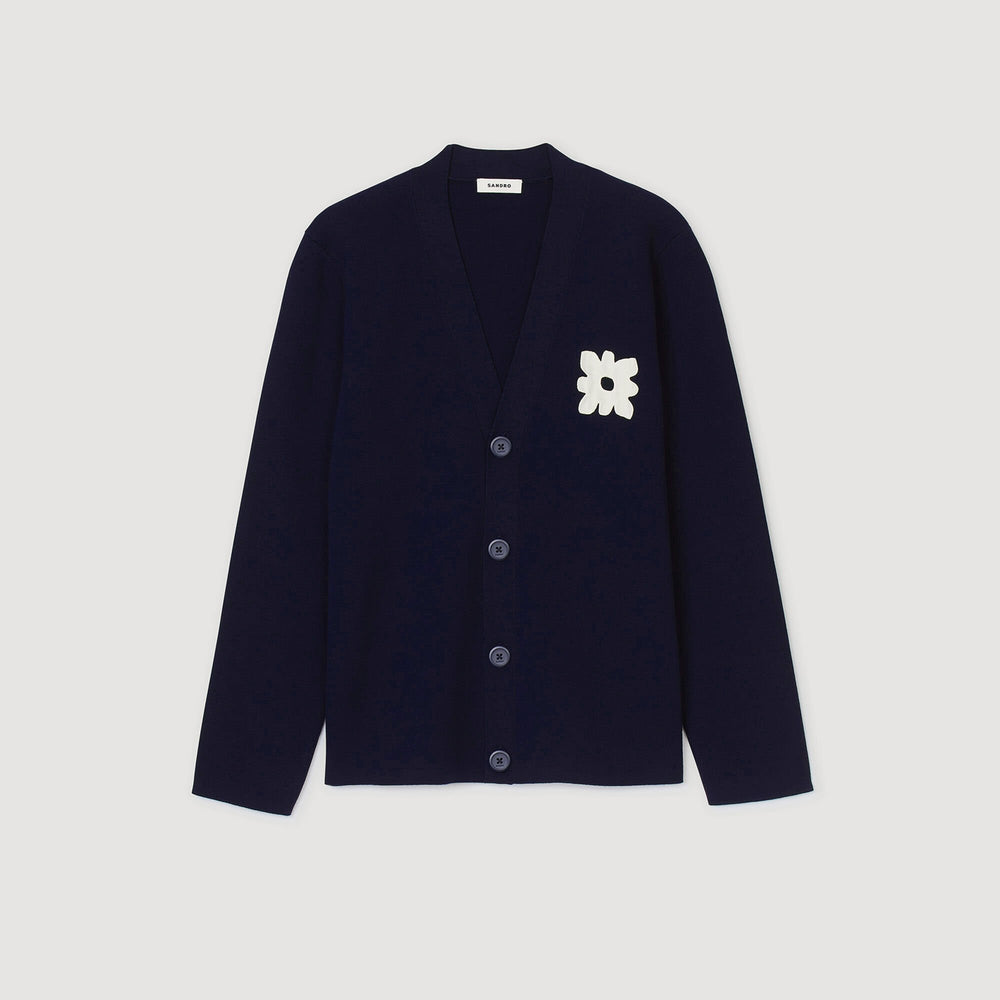 Sandro / Cardigan with flower detail Navy Blue