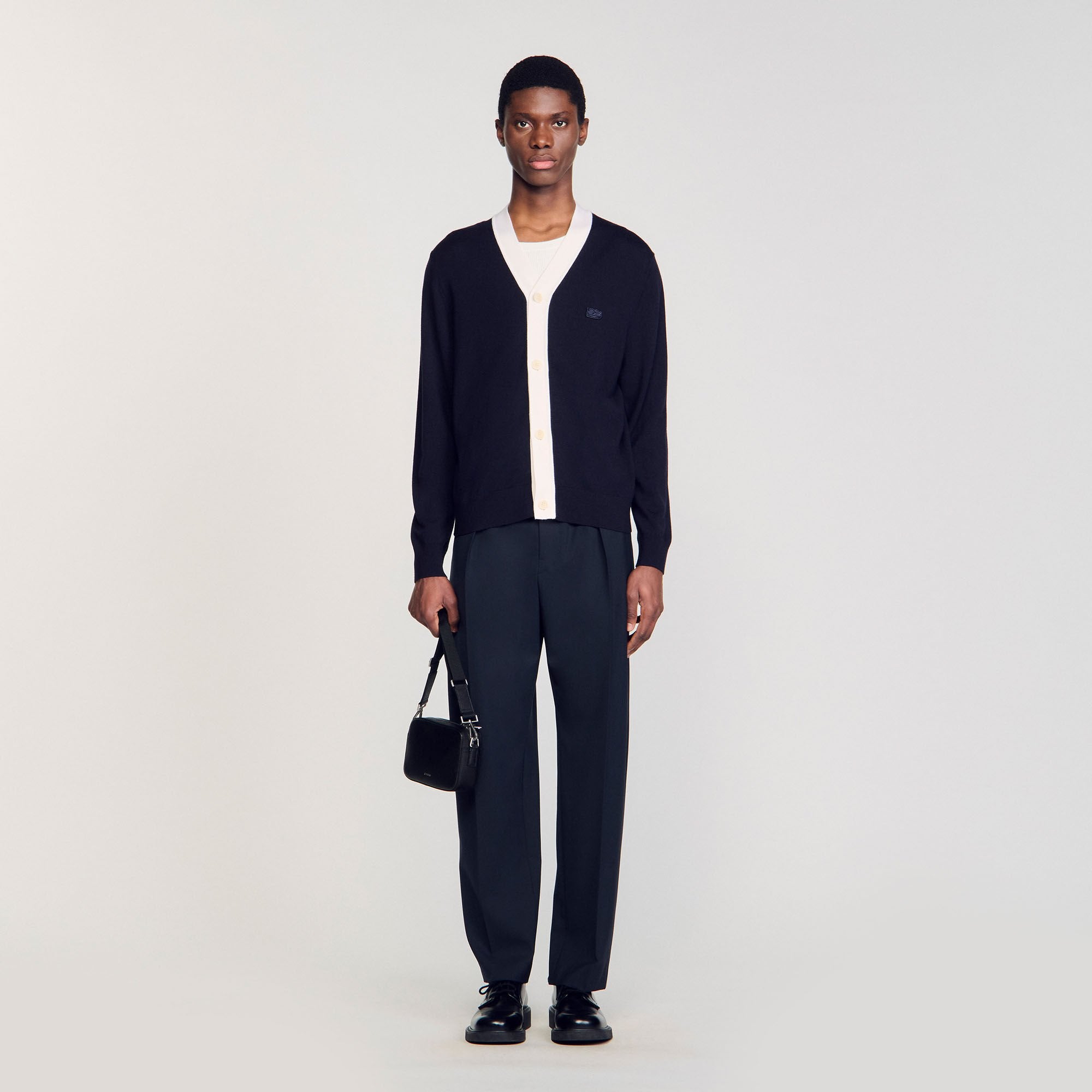 Sandro / Cardigan with patches Navy Blue