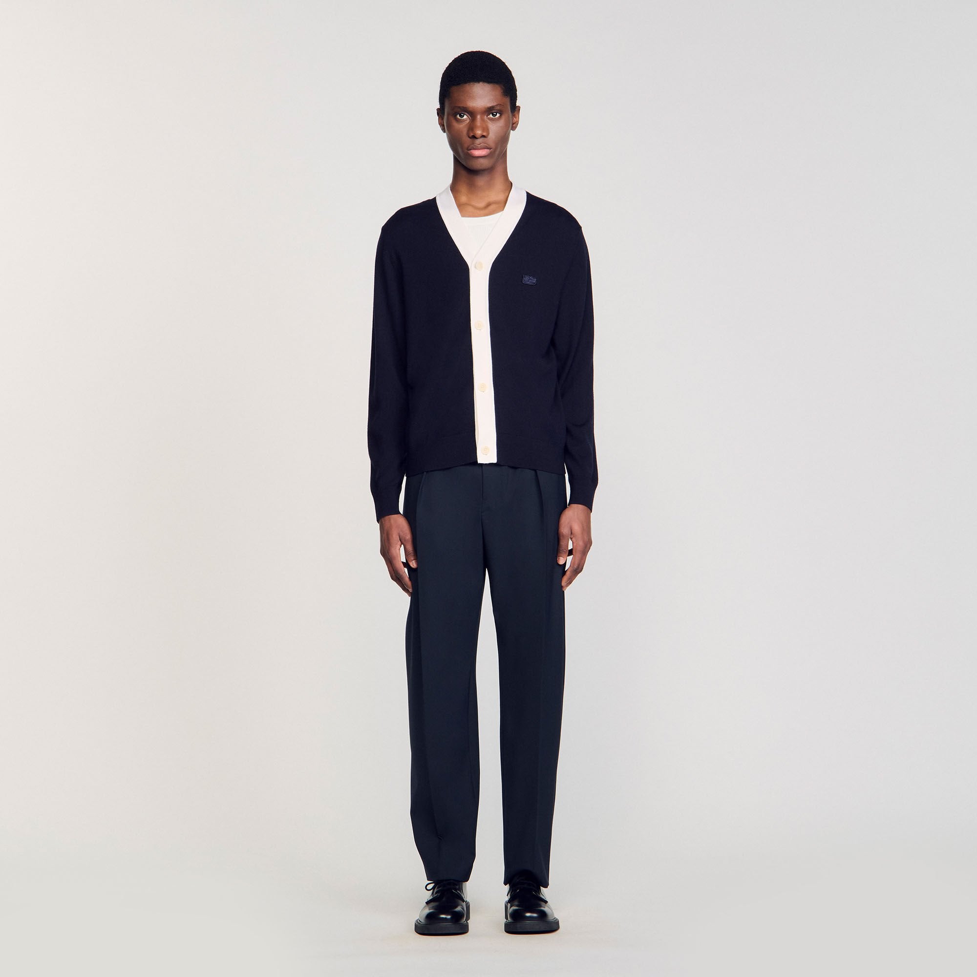 Sandro / Cardigan with patches Navy Blue