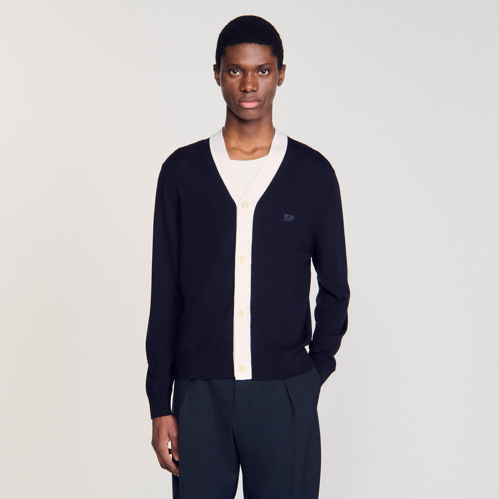 Sandro / Cardigan with patches Navy Blue