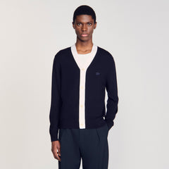 Sandro / Cardigan with patches Navy Blue