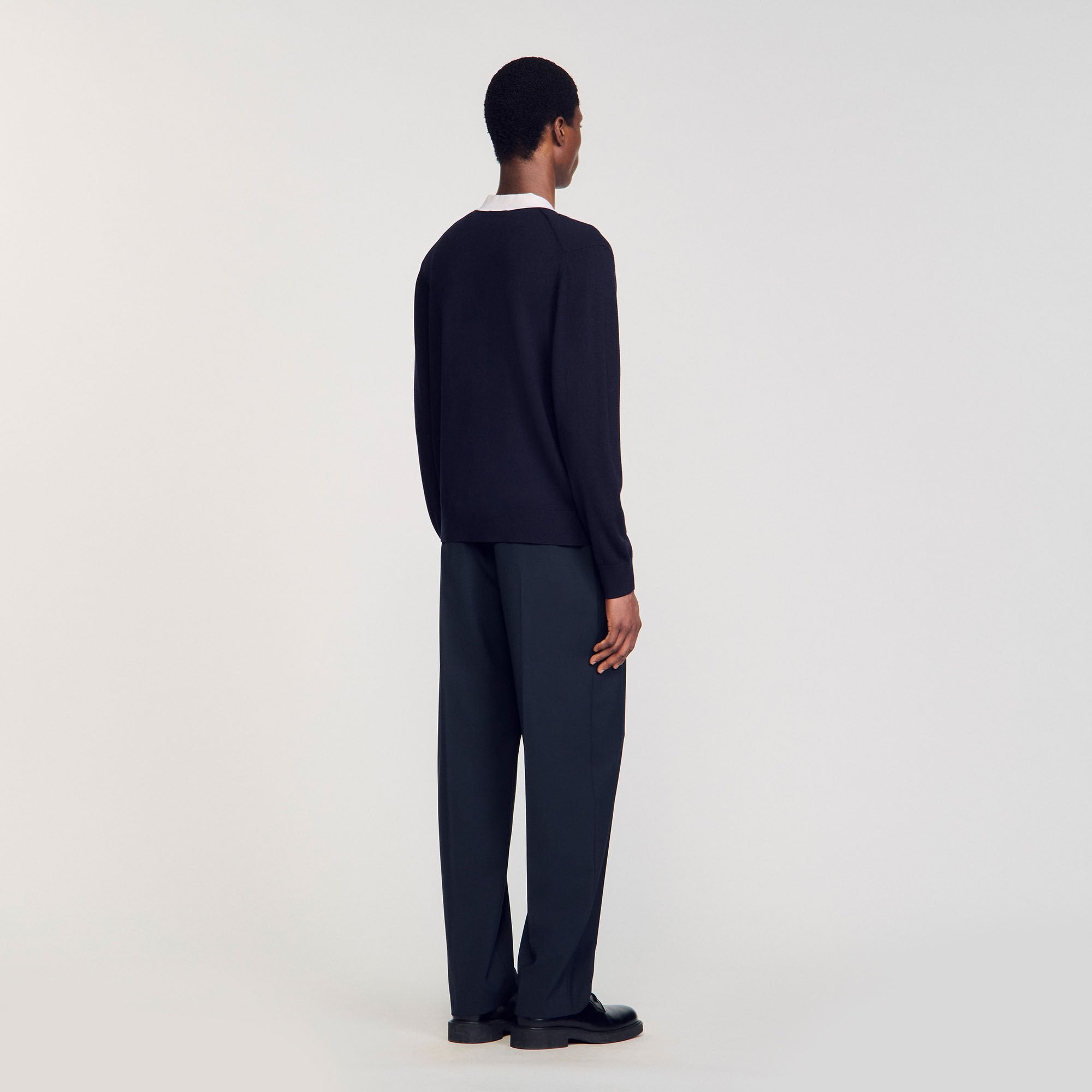 Sandro / Cardigan with patches Navy Blue