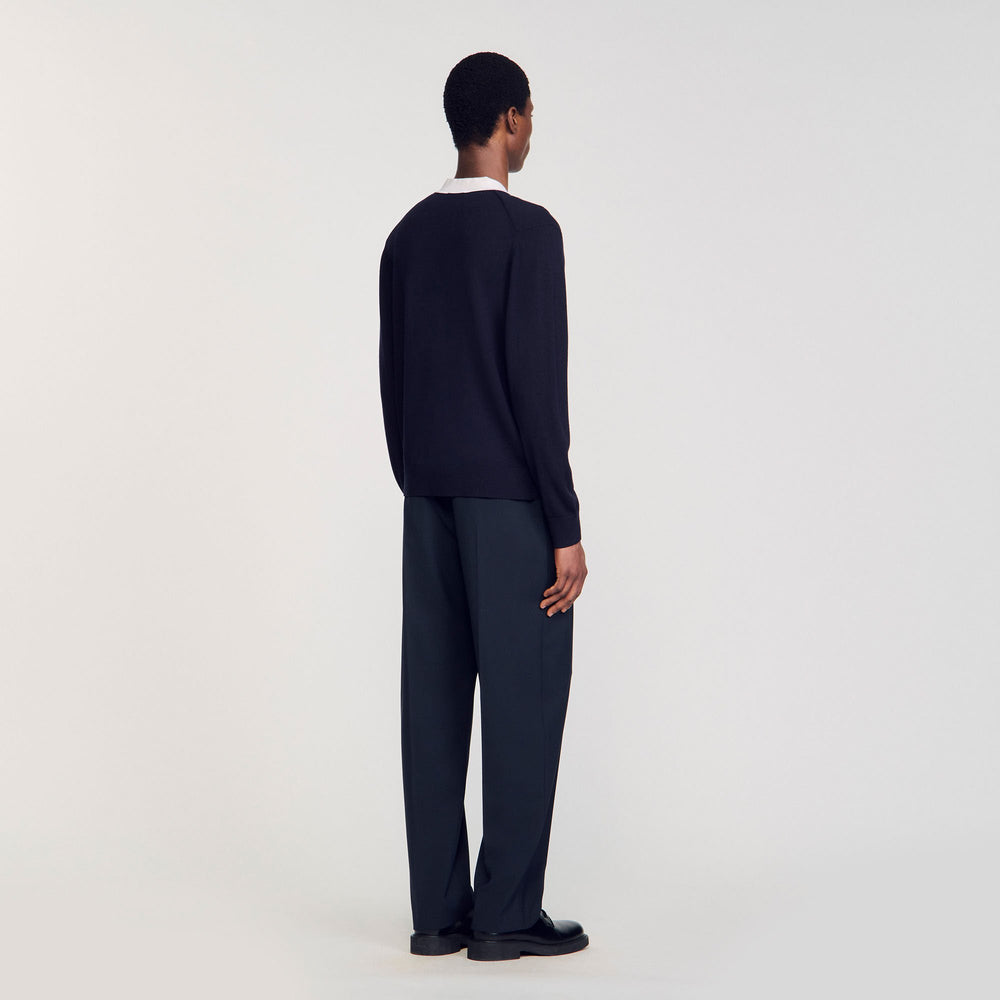 Sandro / Cardigan with patches Navy Blue