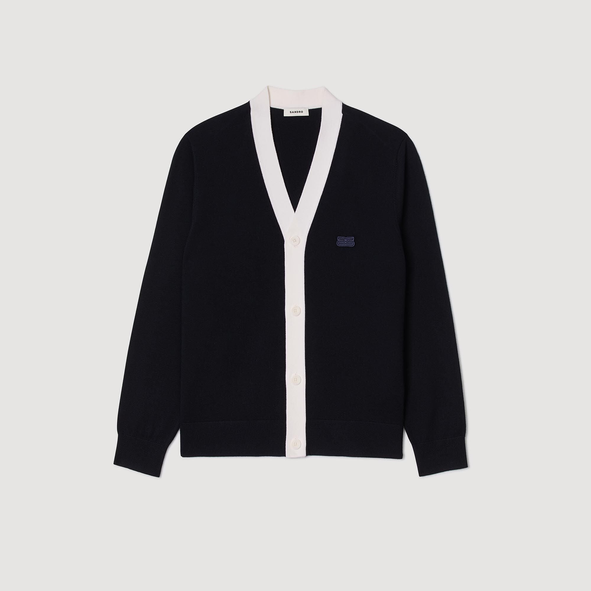 Sandro / Cardigan with patches Navy Blue