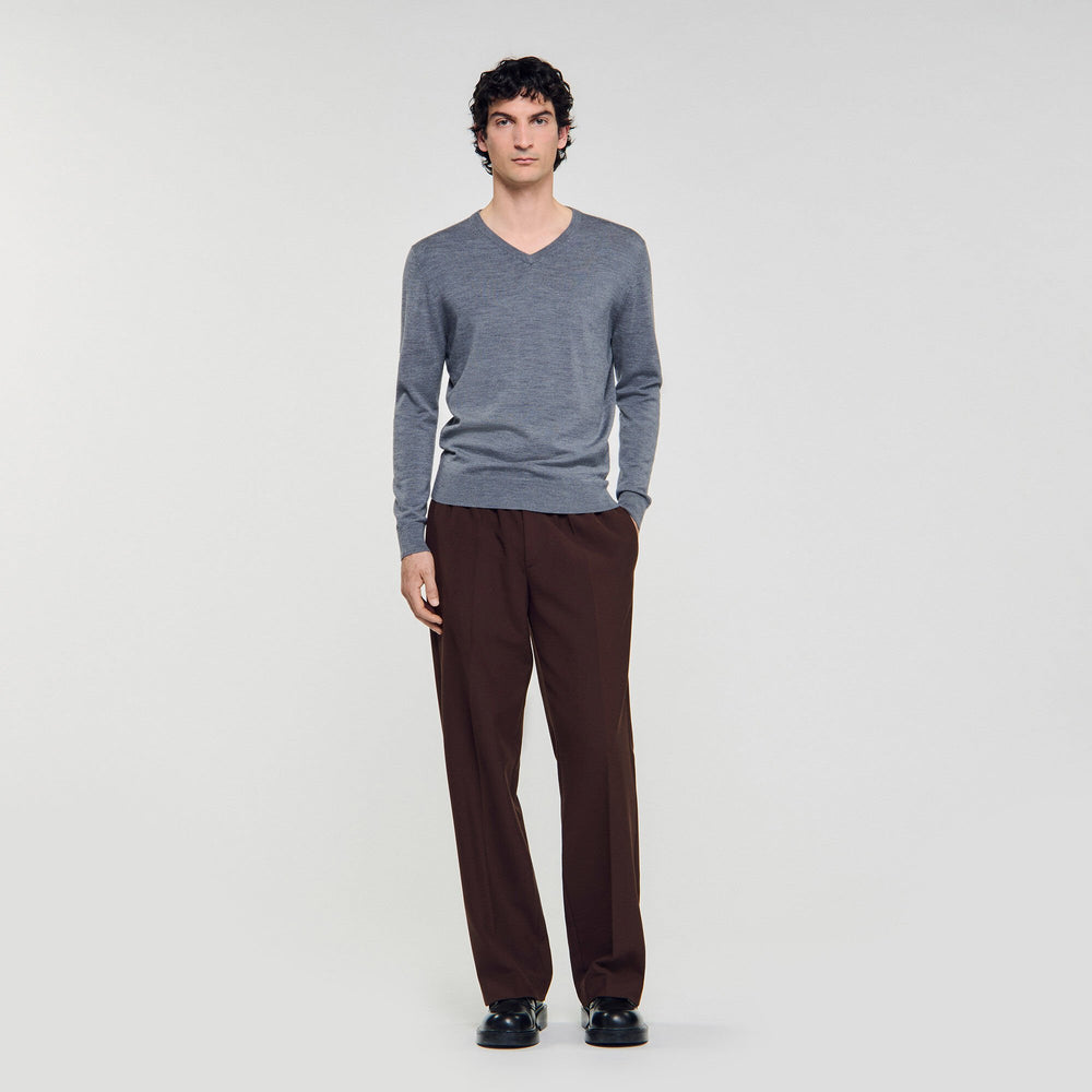 Sandro / Fine wool sweater Light Grey Chine