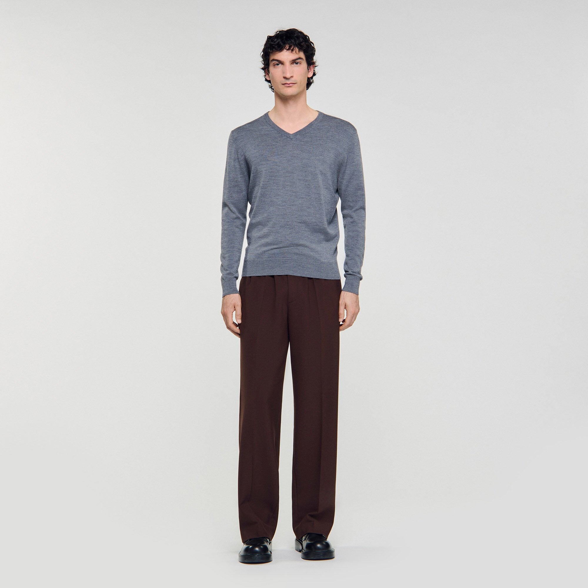Sandro / Fine wool sweater Light Grey Chine