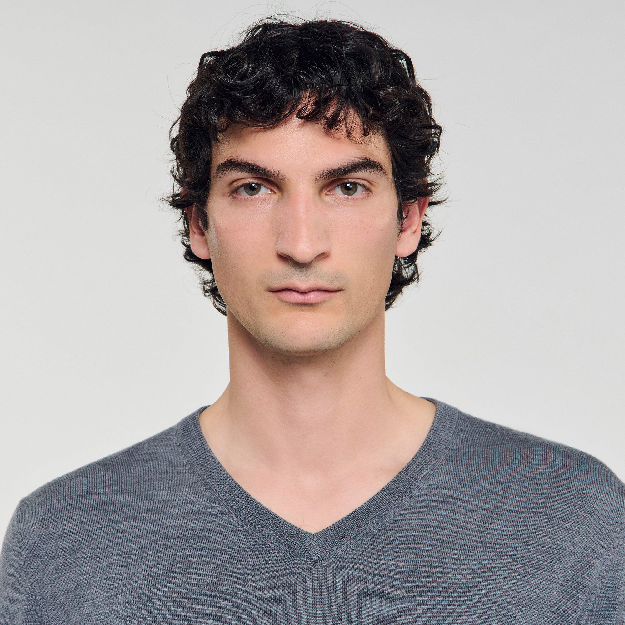Sandro / Fine wool sweater Light Grey Chine