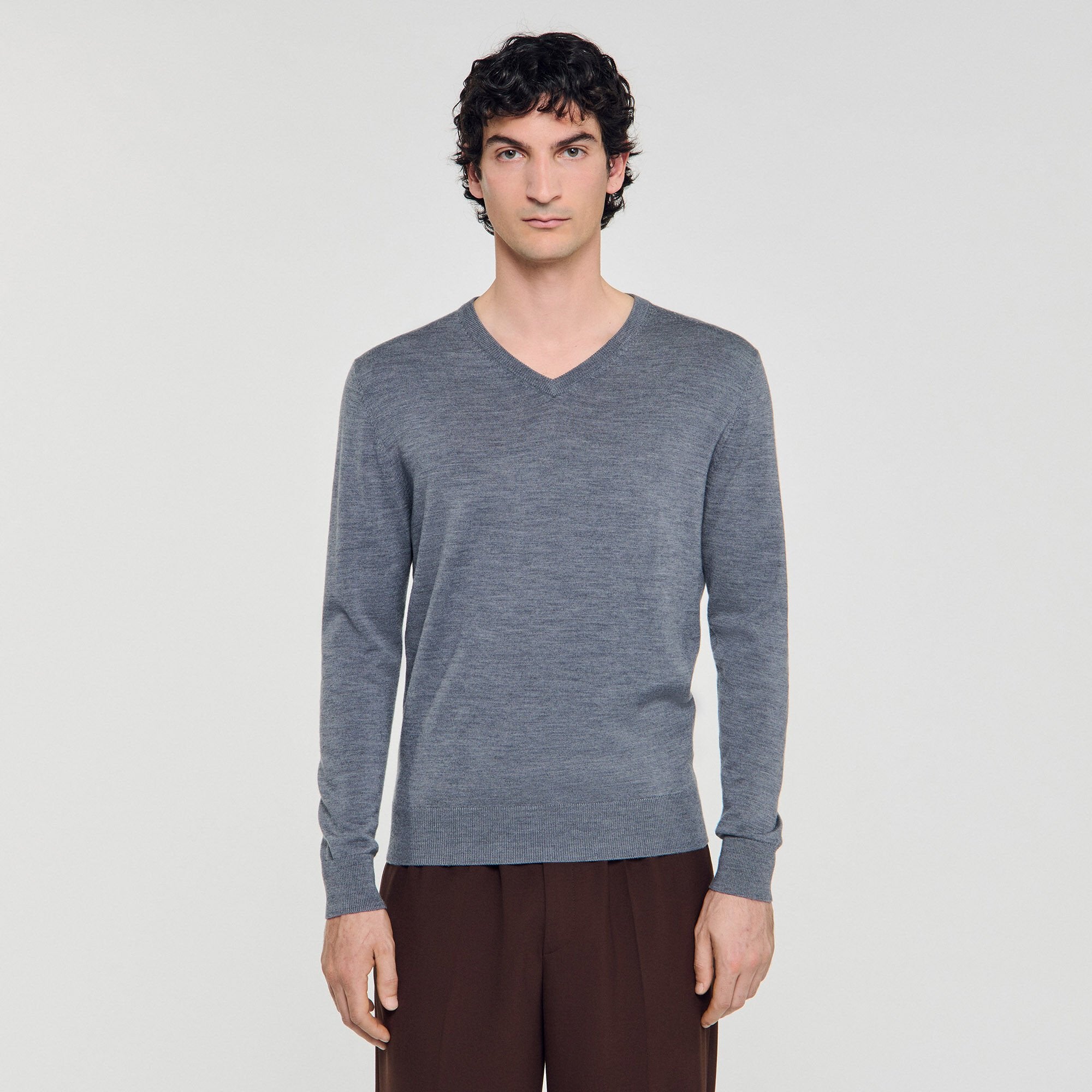 Sandro / Fine wool sweater Light Grey Chine