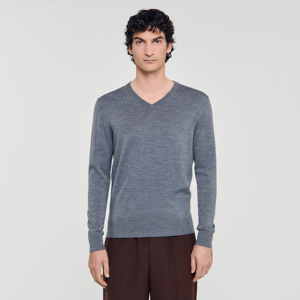 Sandro / Fine wool sweater Light Grey Chine