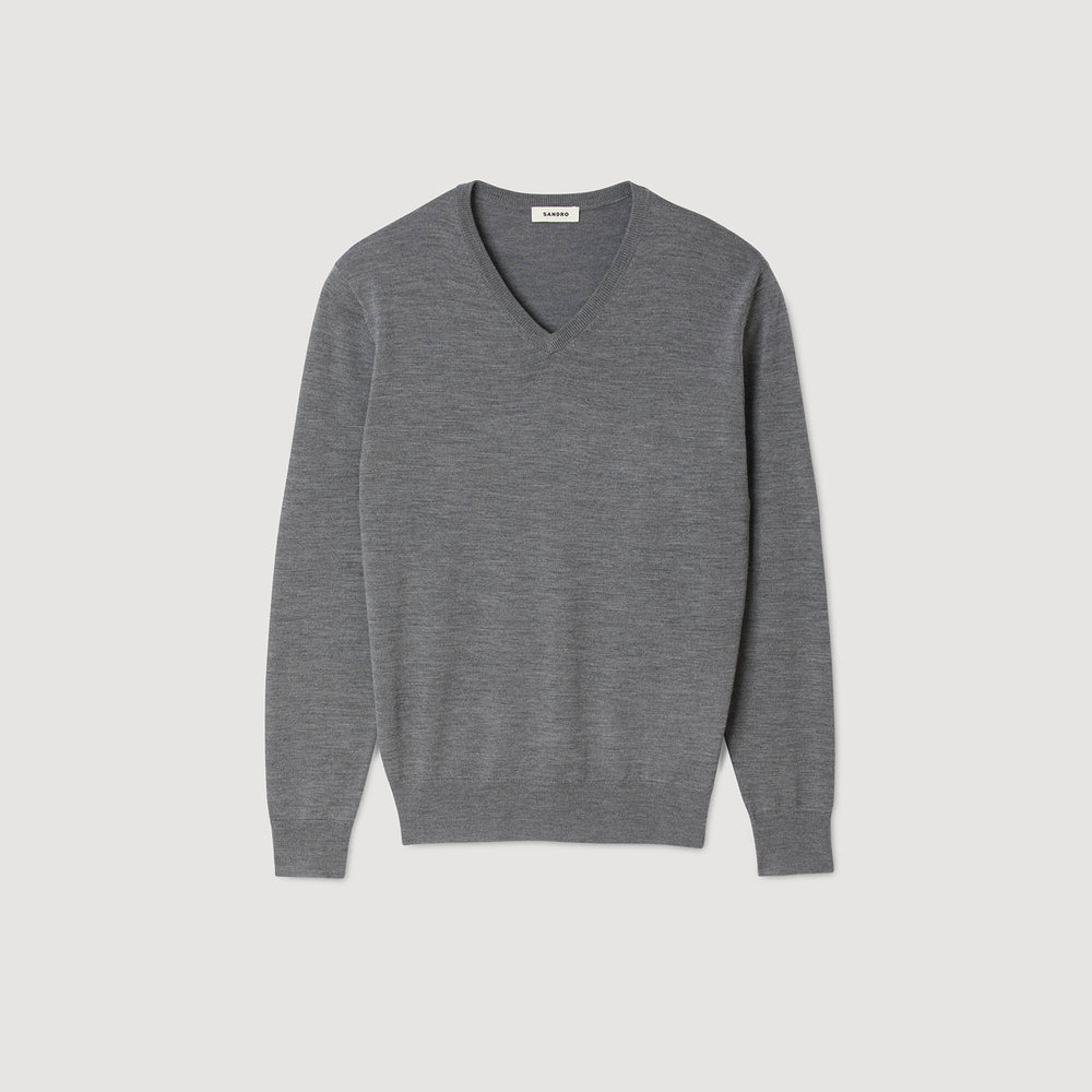 Sandro / Fine wool sweater Light Grey Chine