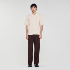 Sandro / Polo with rope embroidery Butter Cream