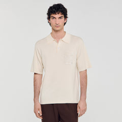 Sandro / Polo with rope embroidery Butter Cream