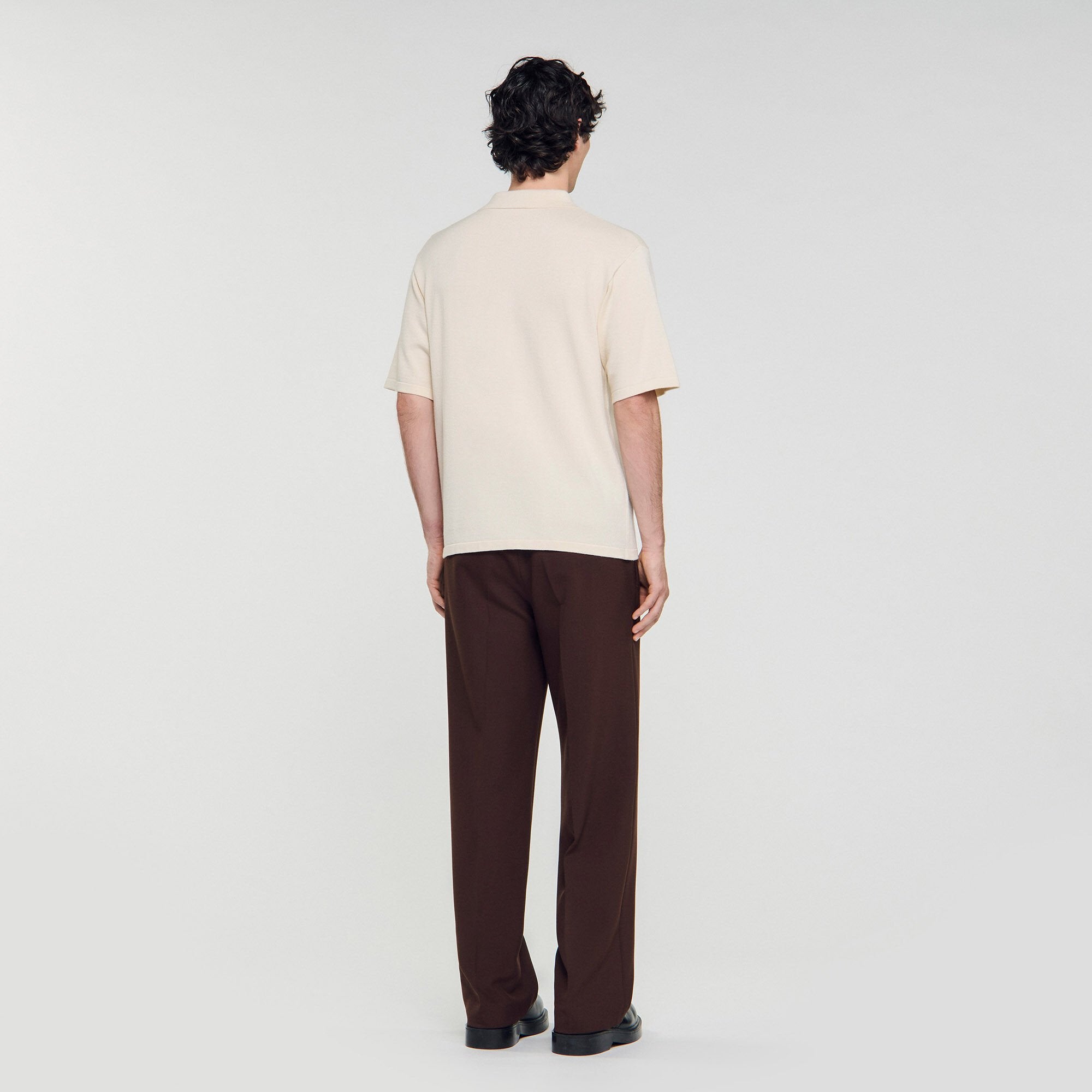 Sandro / Polo with rope embroidery Butter Cream