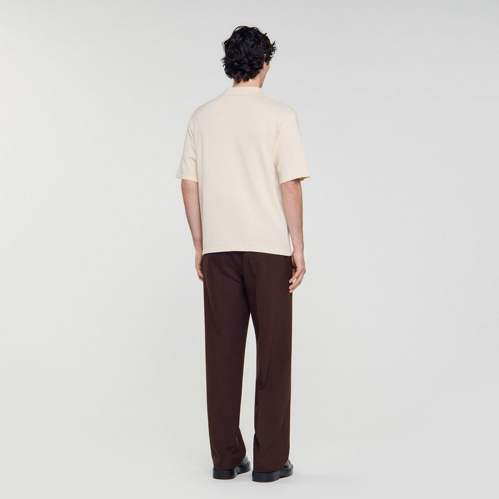 Sandro / Polo with rope embroidery Butter Cream