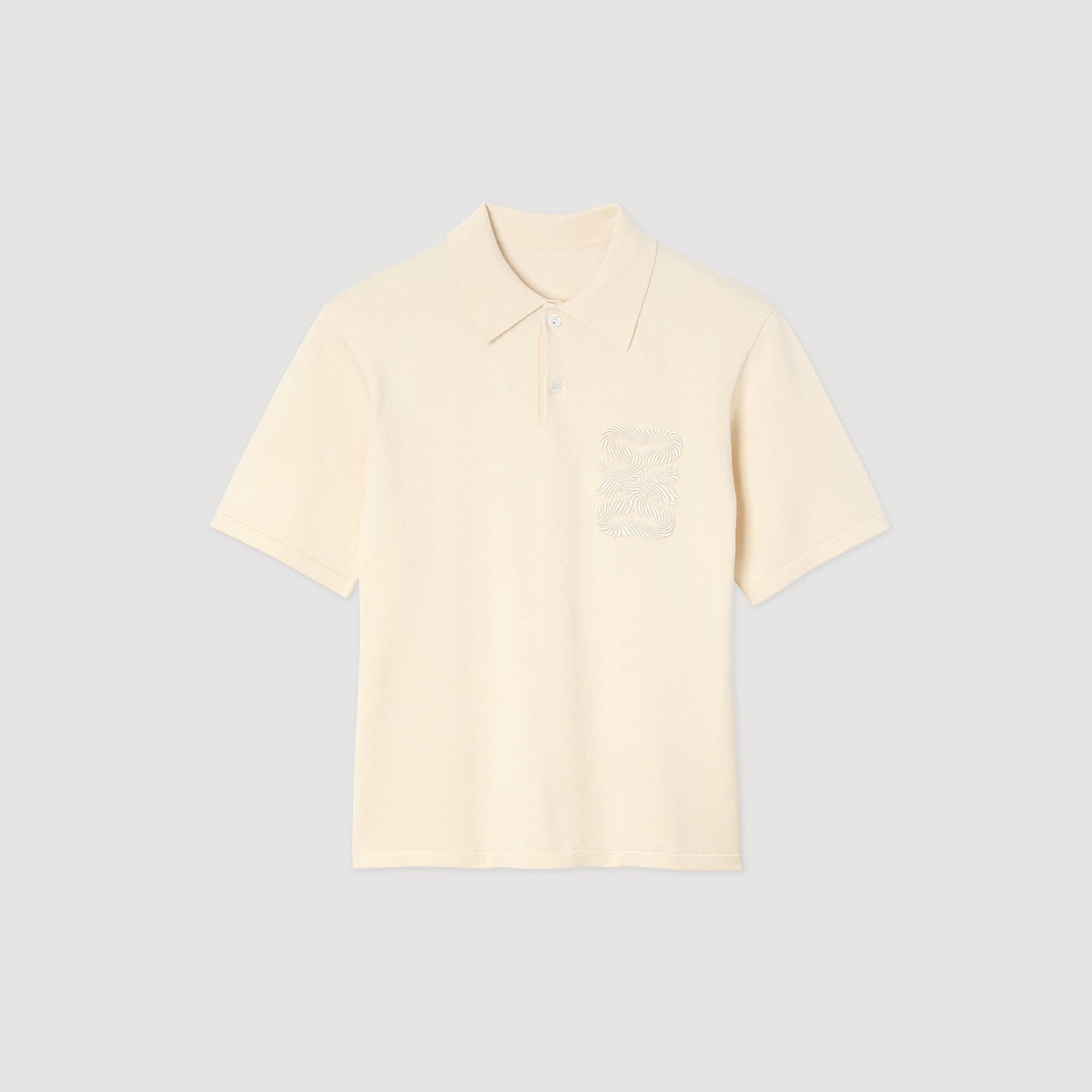 Sandro / Polo with rope embroidery Butter Cream