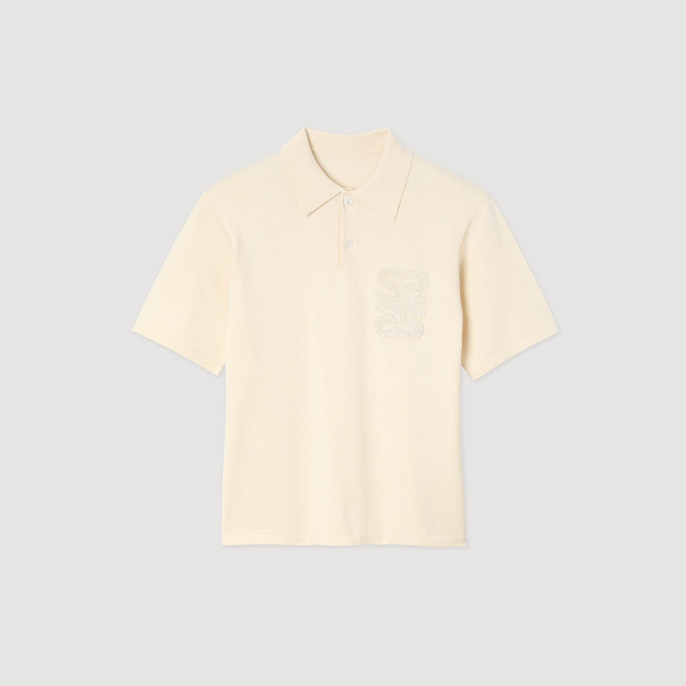 Sandro / Polo with rope embroidery Butter Cream