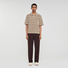 Sandro / Rope jacquard cardigan shirt Butter Cream