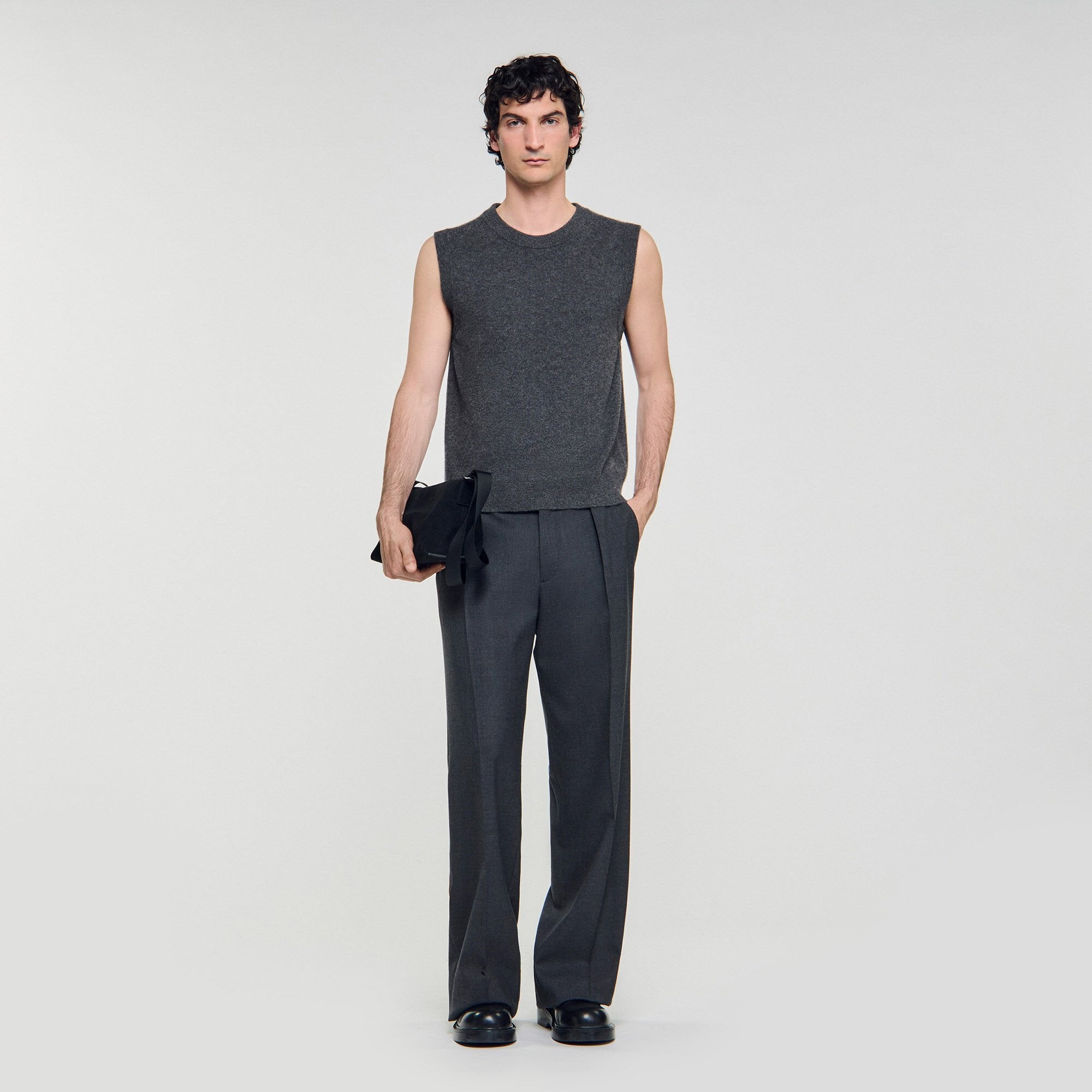 Sandro / Cashmere sweater vest Heather Charcoal