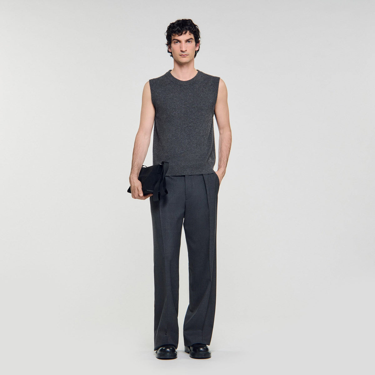 Sandro / Cashmere sweater vest Heather Charcoal
