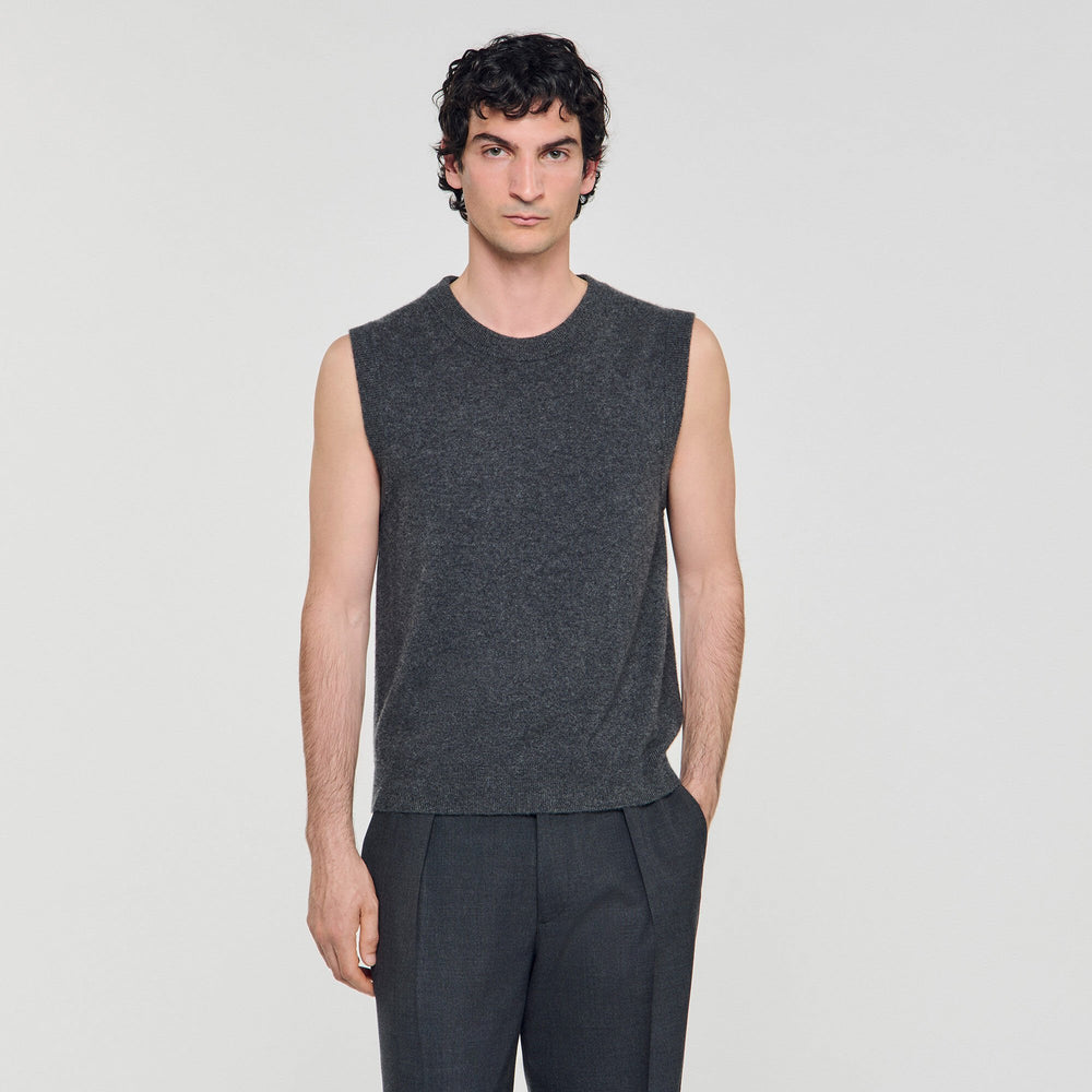 Sandro / Cashmere sweater vest Heather Charcoal