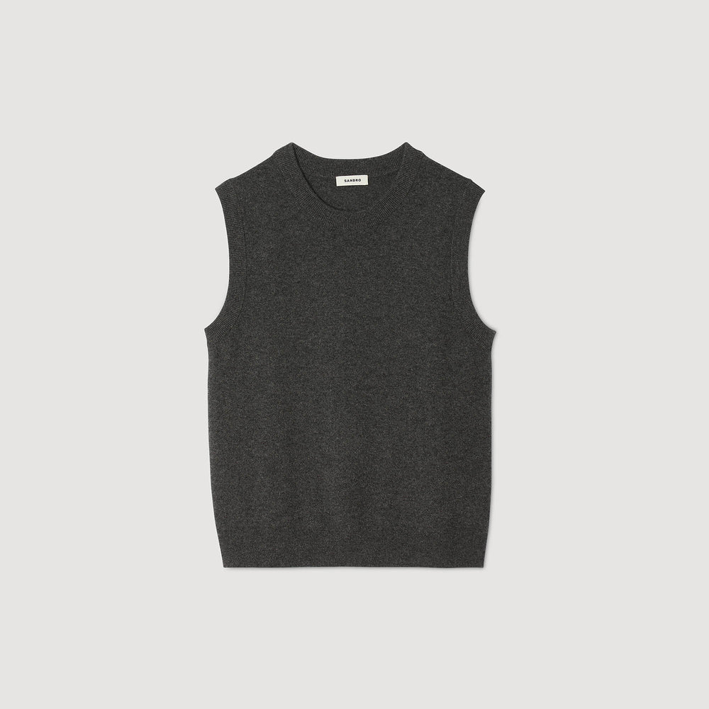 Sandro / Cashmere sweater vest Heather Charcoal
