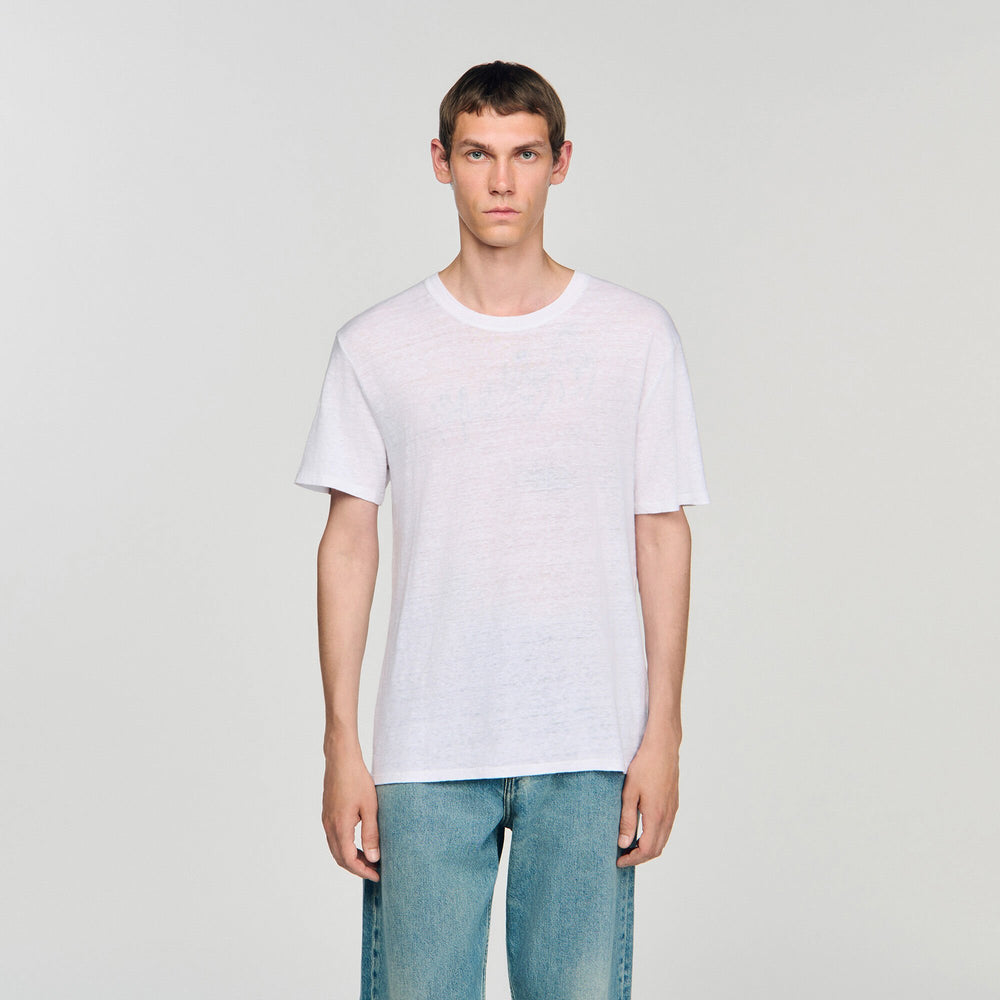 Sandro / Certified linen T-shirt White