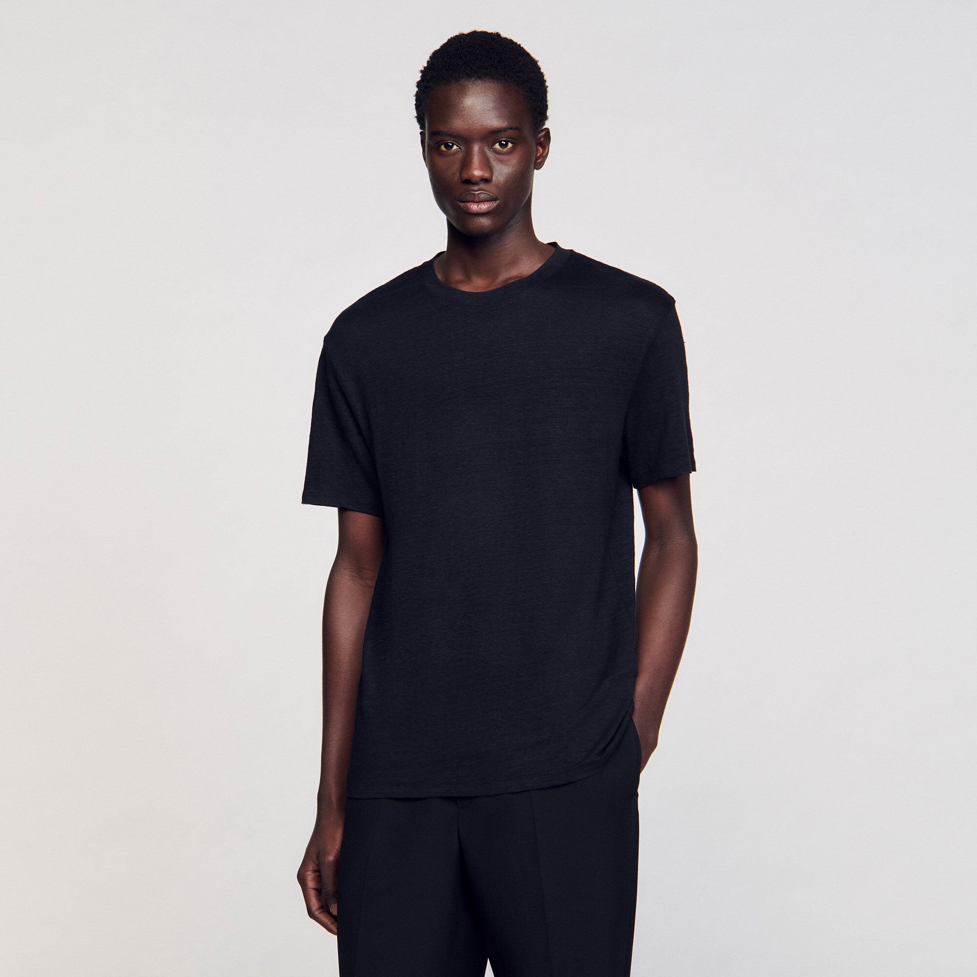 Sandro / Certified linen T-shirt Black