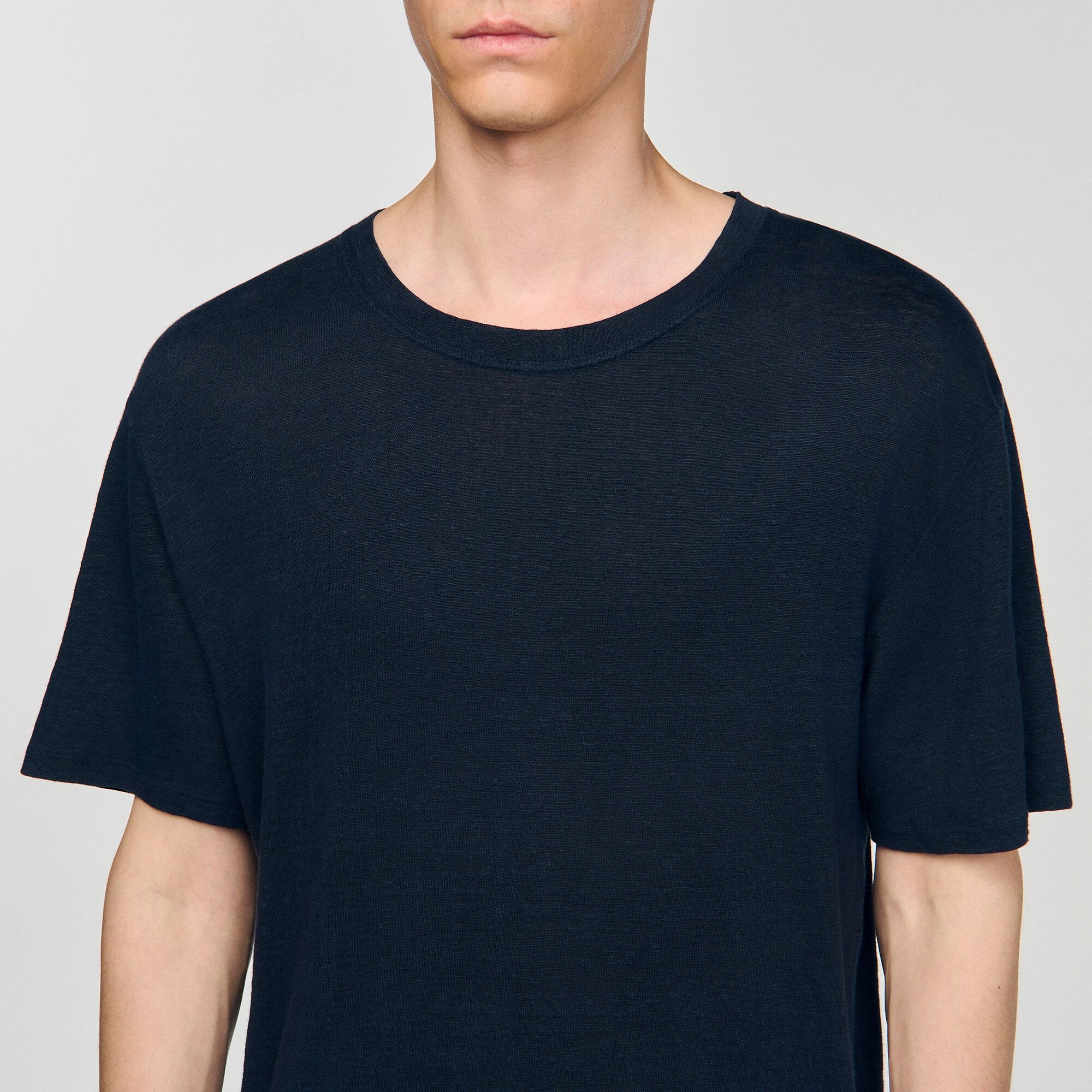 Sandro / Certified linen T-shirt Navy Blue