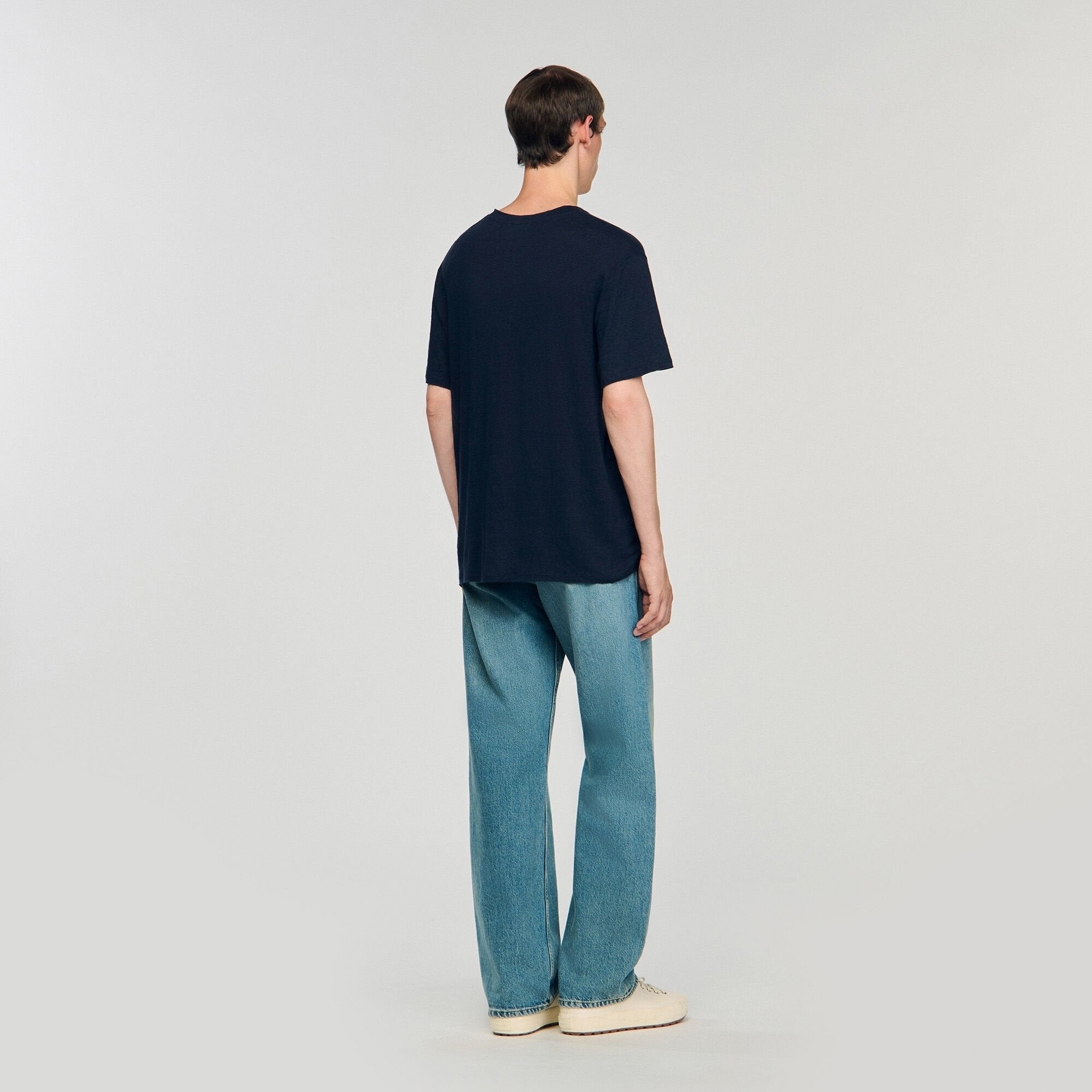 Sandro / Certified linen T-shirt Navy Blue