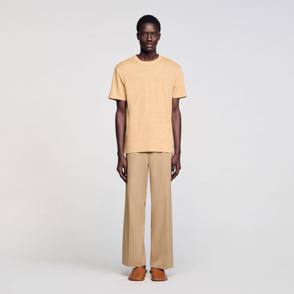 Sandro / Linen T-shirt Nut