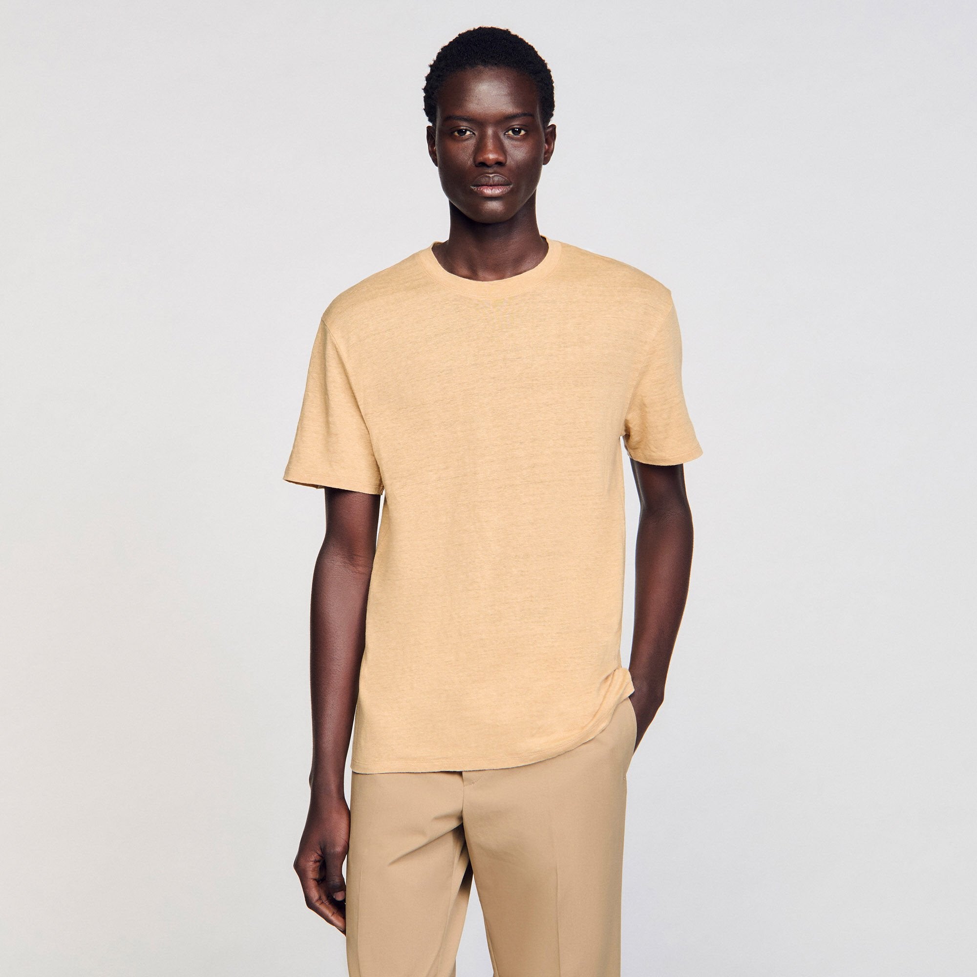 Sandro / Linen T-shirt Nut