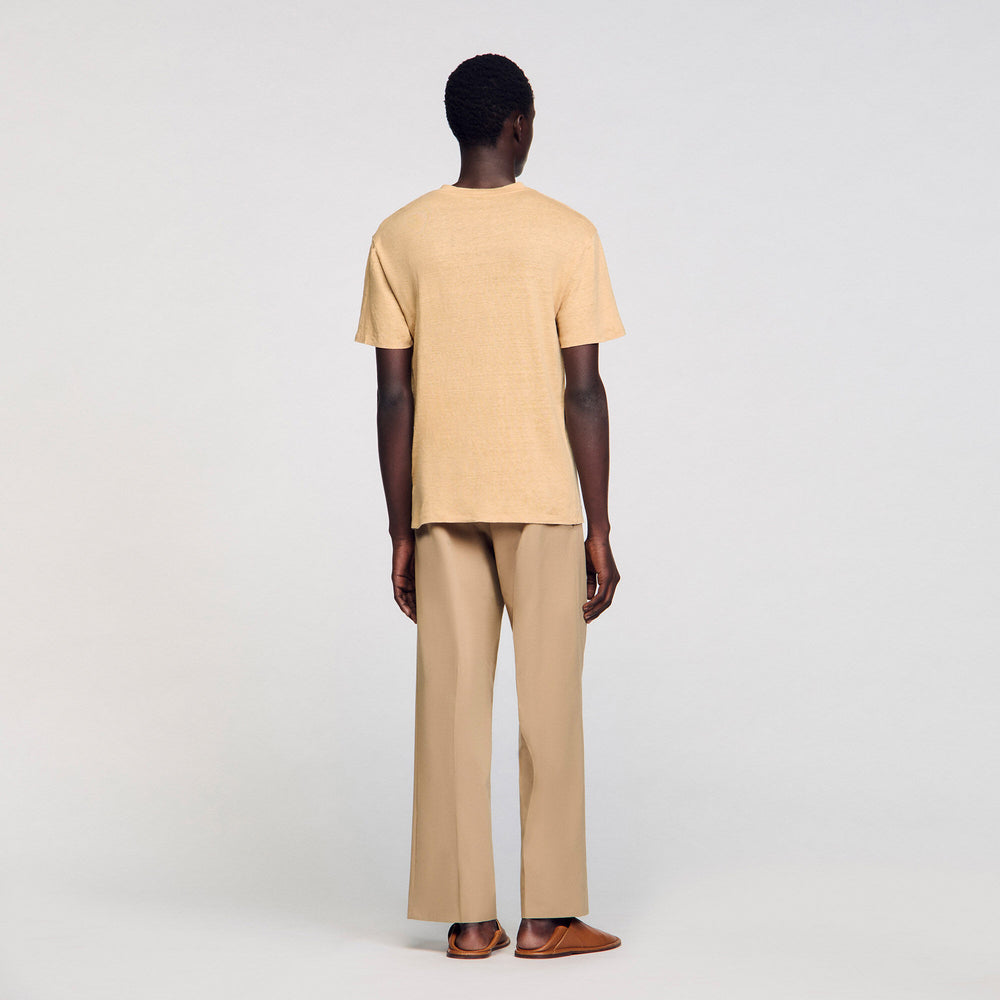 Sandro / Linen T-shirt Nut
