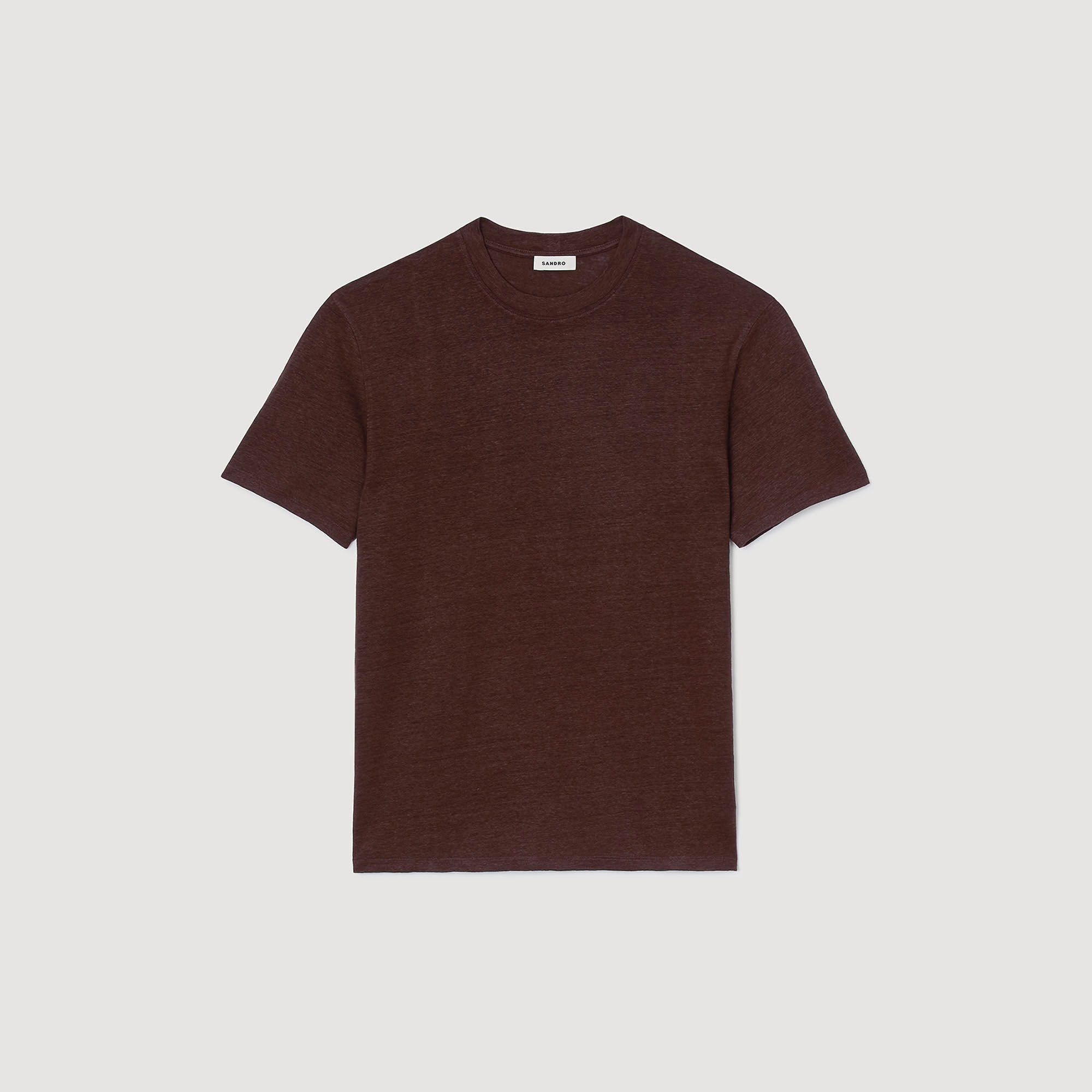 Sandro / Certified linen T-shirt Moka.