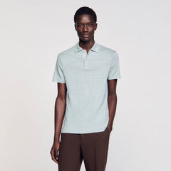Sandro / Linen polo shirt Chambray