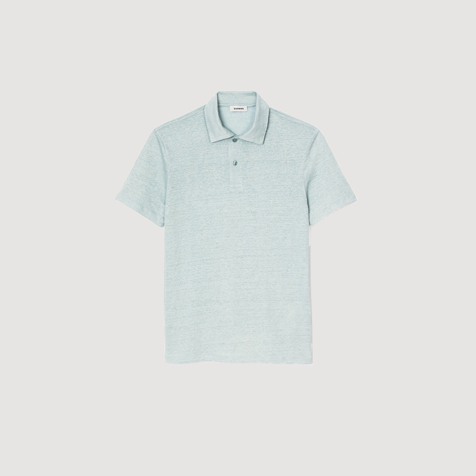 Sandro / Linen polo shirt Chambray