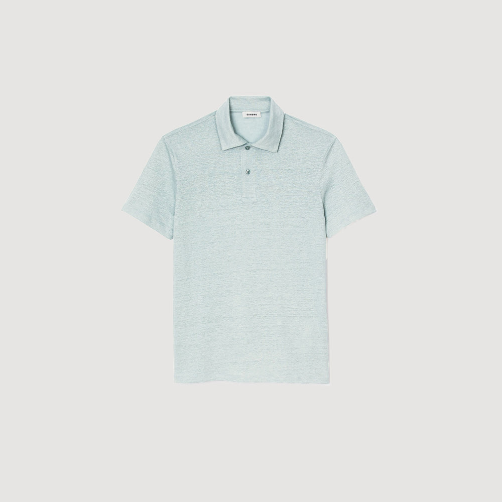 Sandro / Linen polo shirt Chambray
