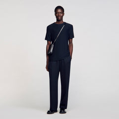 Sandro / Mock neck T-shirt Midnight Blue