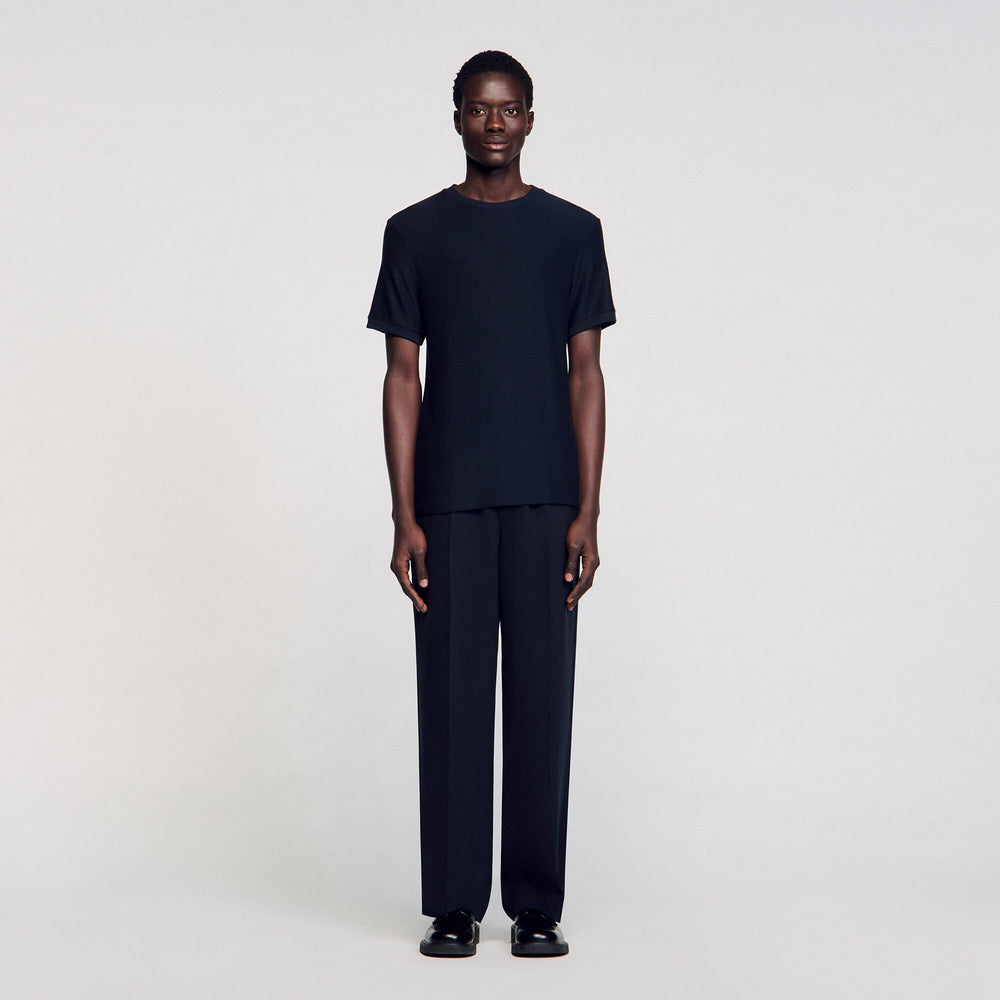 Sandro / Mock neck T-shirt Midnight Blue
