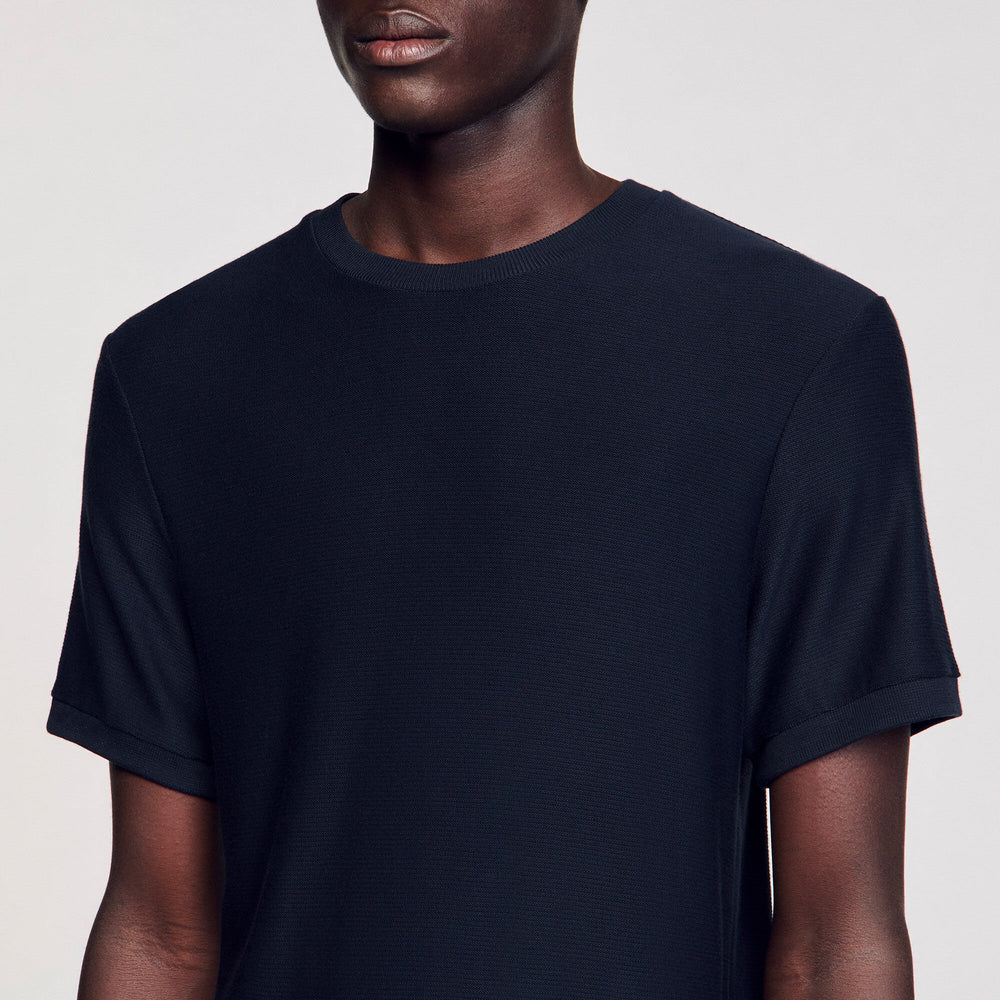 Sandro / Mock neck T-shirt Midnight Blue