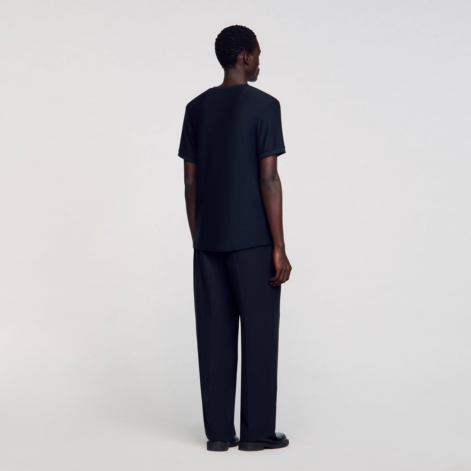 Sandro / Mock neck T-shirt Midnight Blue