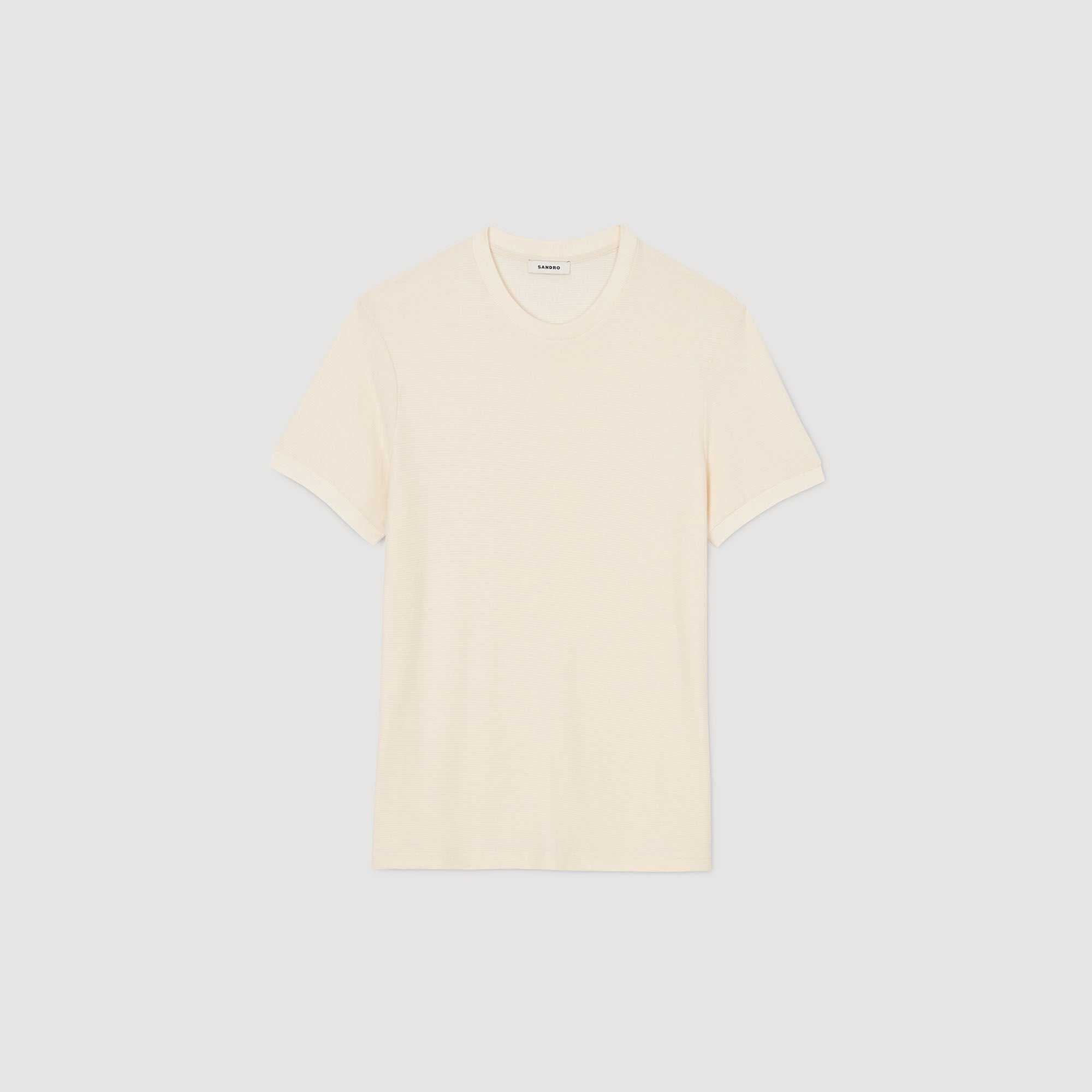 Sandro / Mock neck T-shirt Ivory.