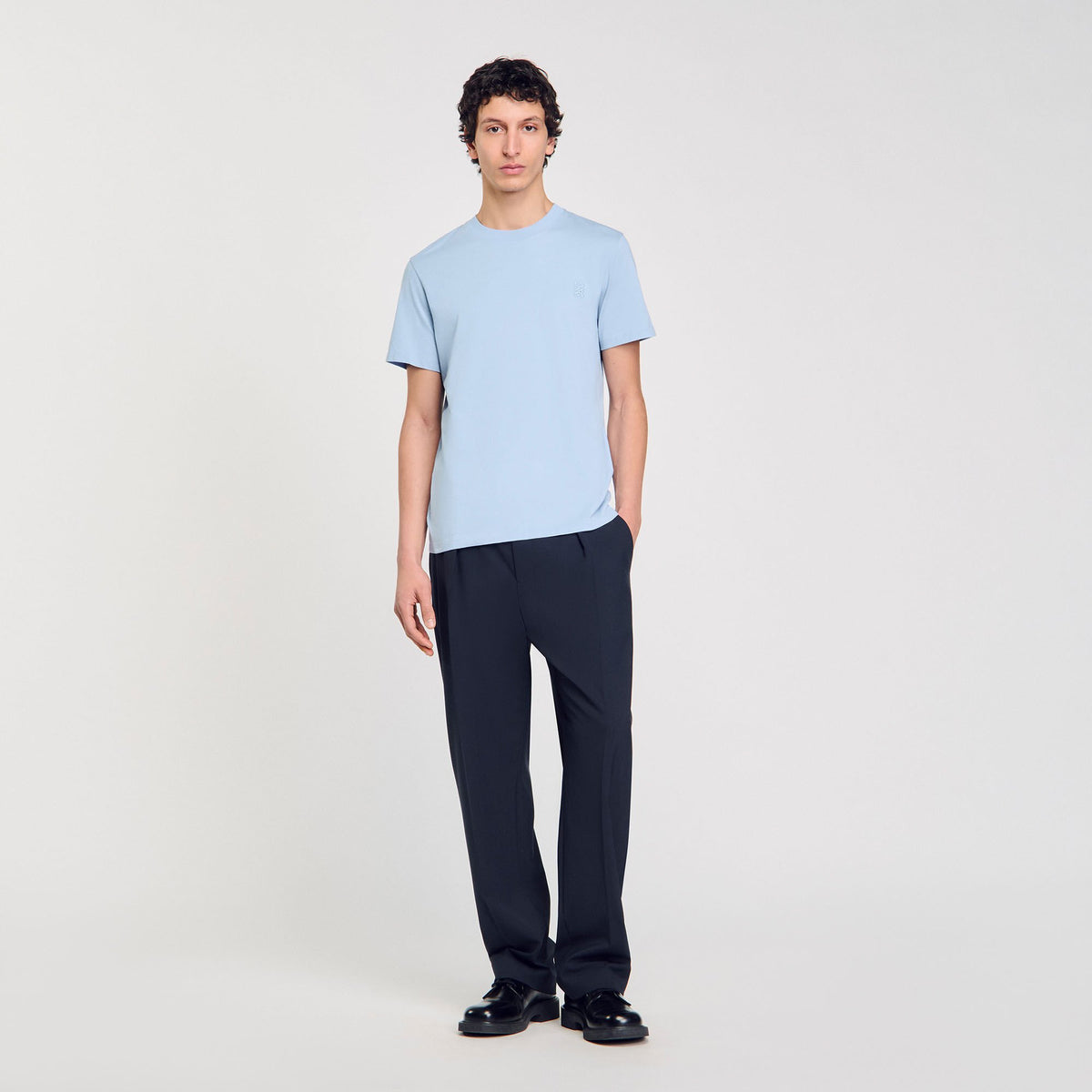 Sandro / Cotton T-shirt Blue Sky
