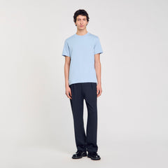 Sandro / Cotton T-shirt Blue Sky