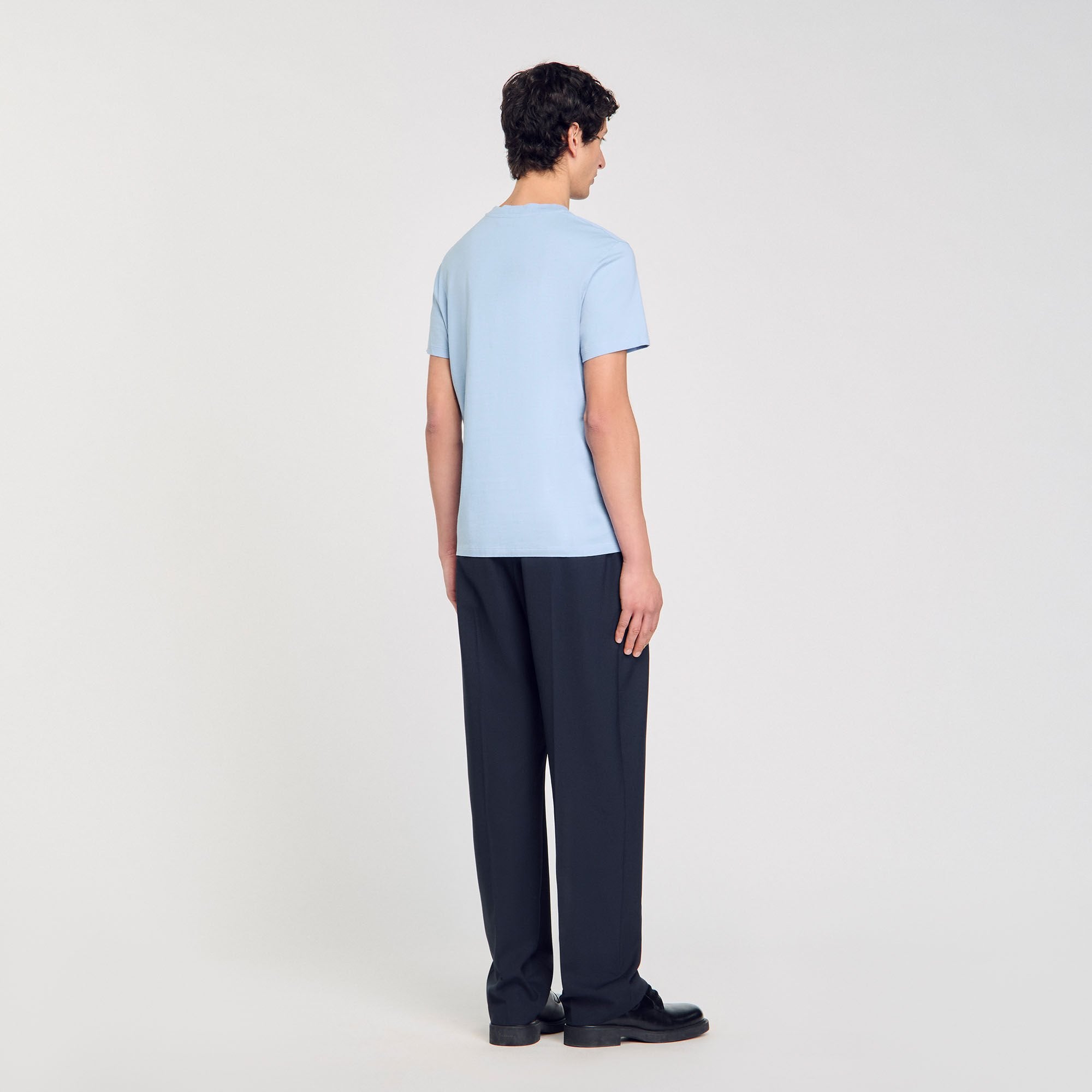 Sandro / Cotton T-shirt Blue Sky