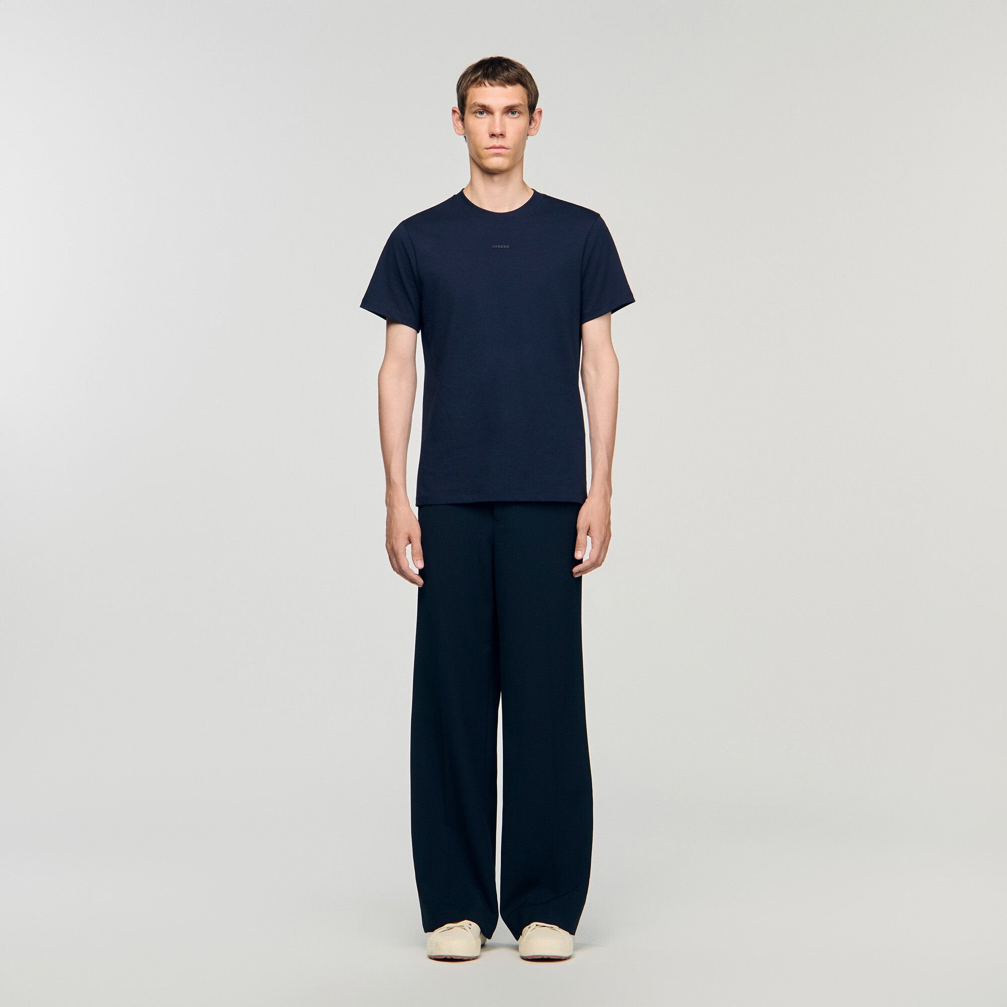 Sandro / Cotton T-shirt with logo Midnight Blue